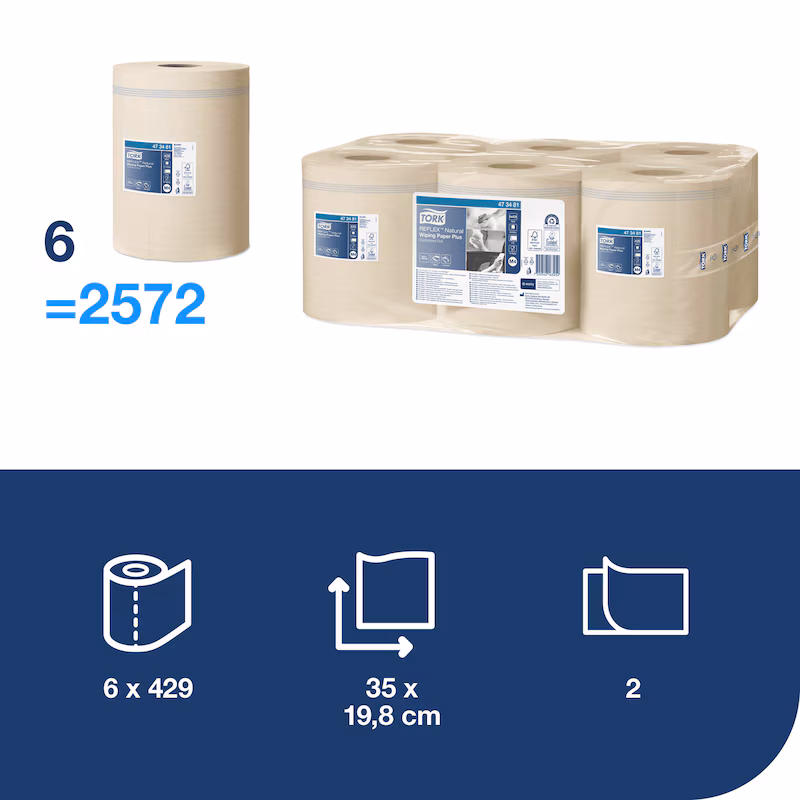 Tork Reflex™ Mehrzweck Papierwischtücher M4 2-lagig Blau 6x450 Blatt