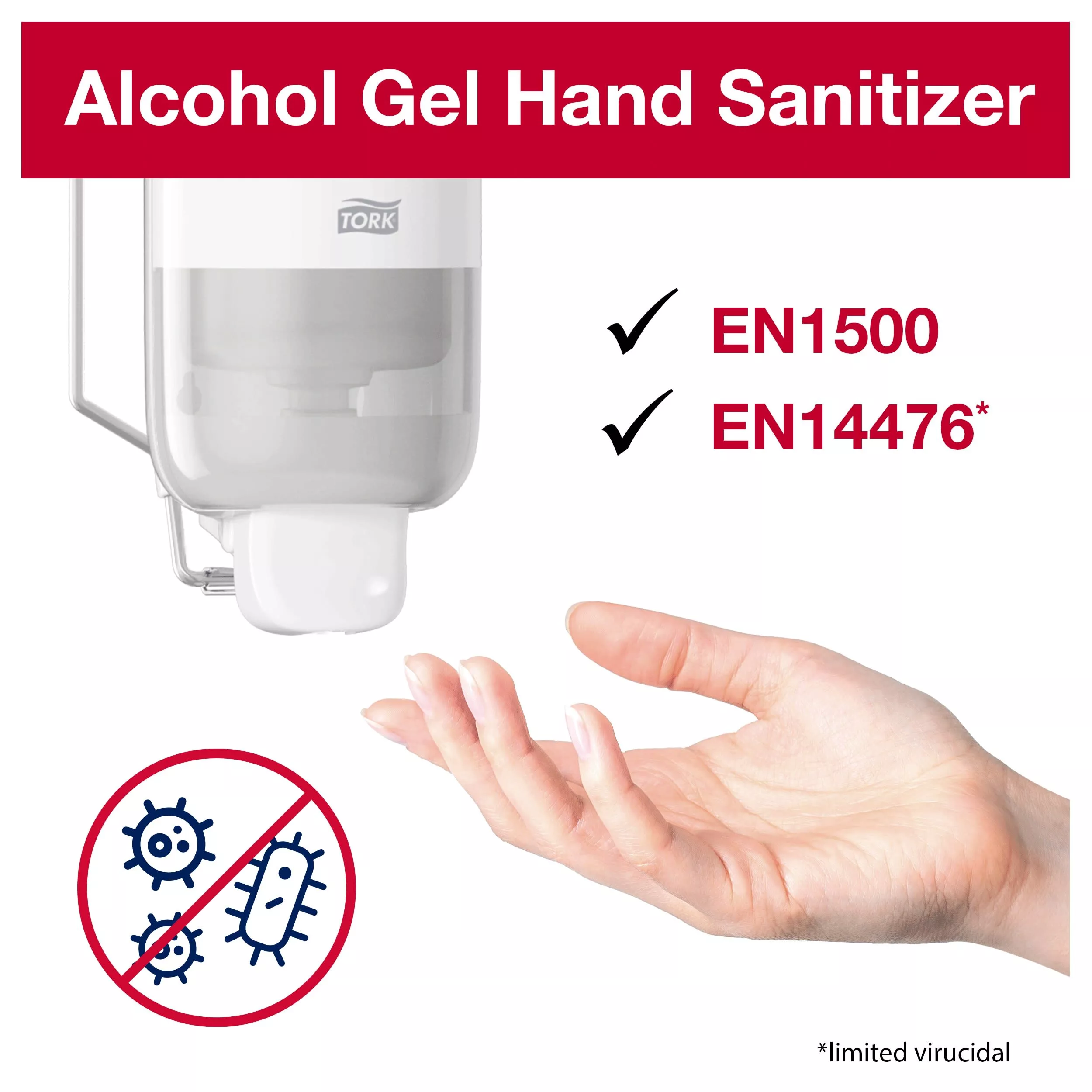 Tork Händedesinfektionsgel S1/S11, Desinfektionsmittel für die Hände, Premium, 6 × 1000 ml, 420103