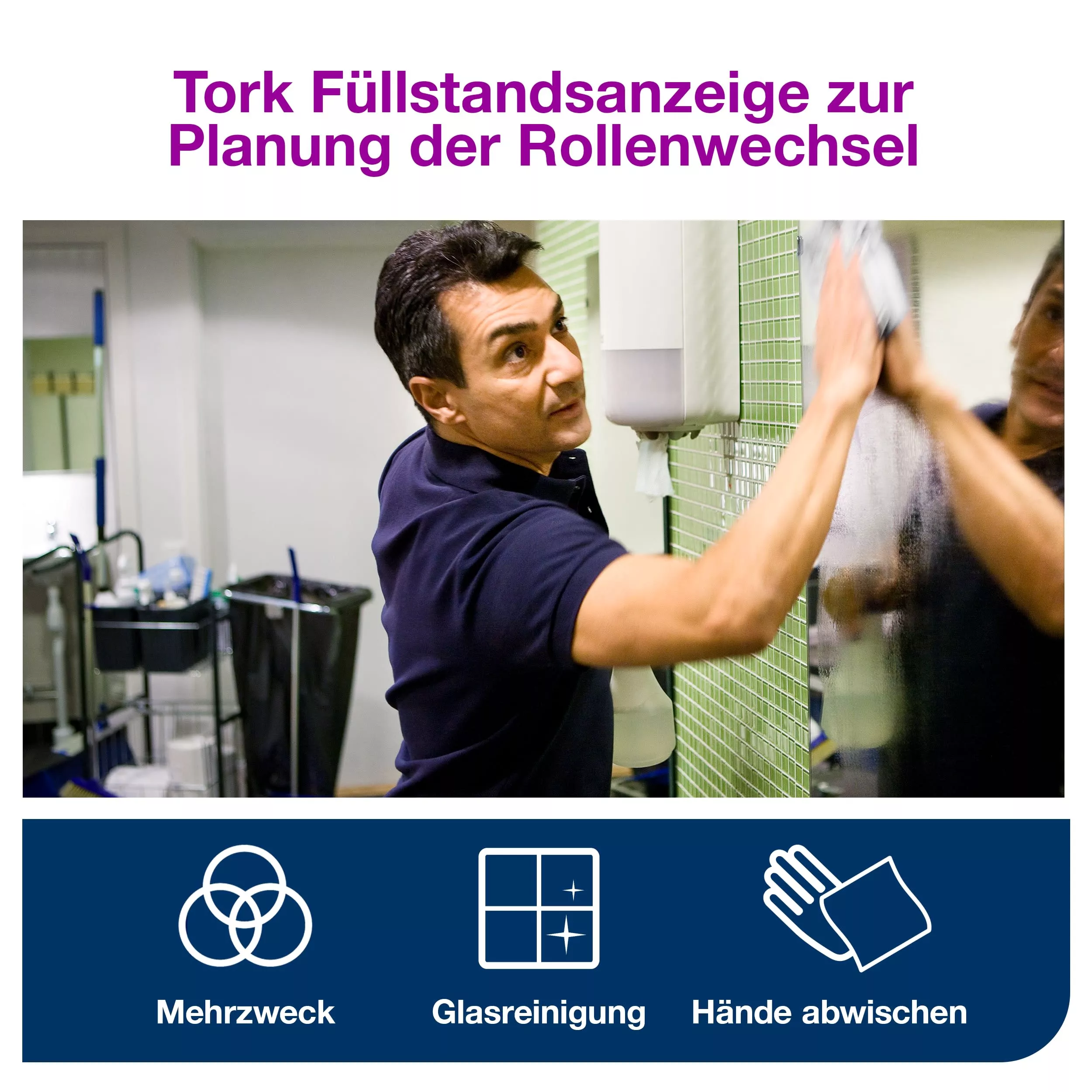 Tork Innenabrollungs-Papierwischtücher Weiß M2, Saugfähig, 6 Rollen, 100134