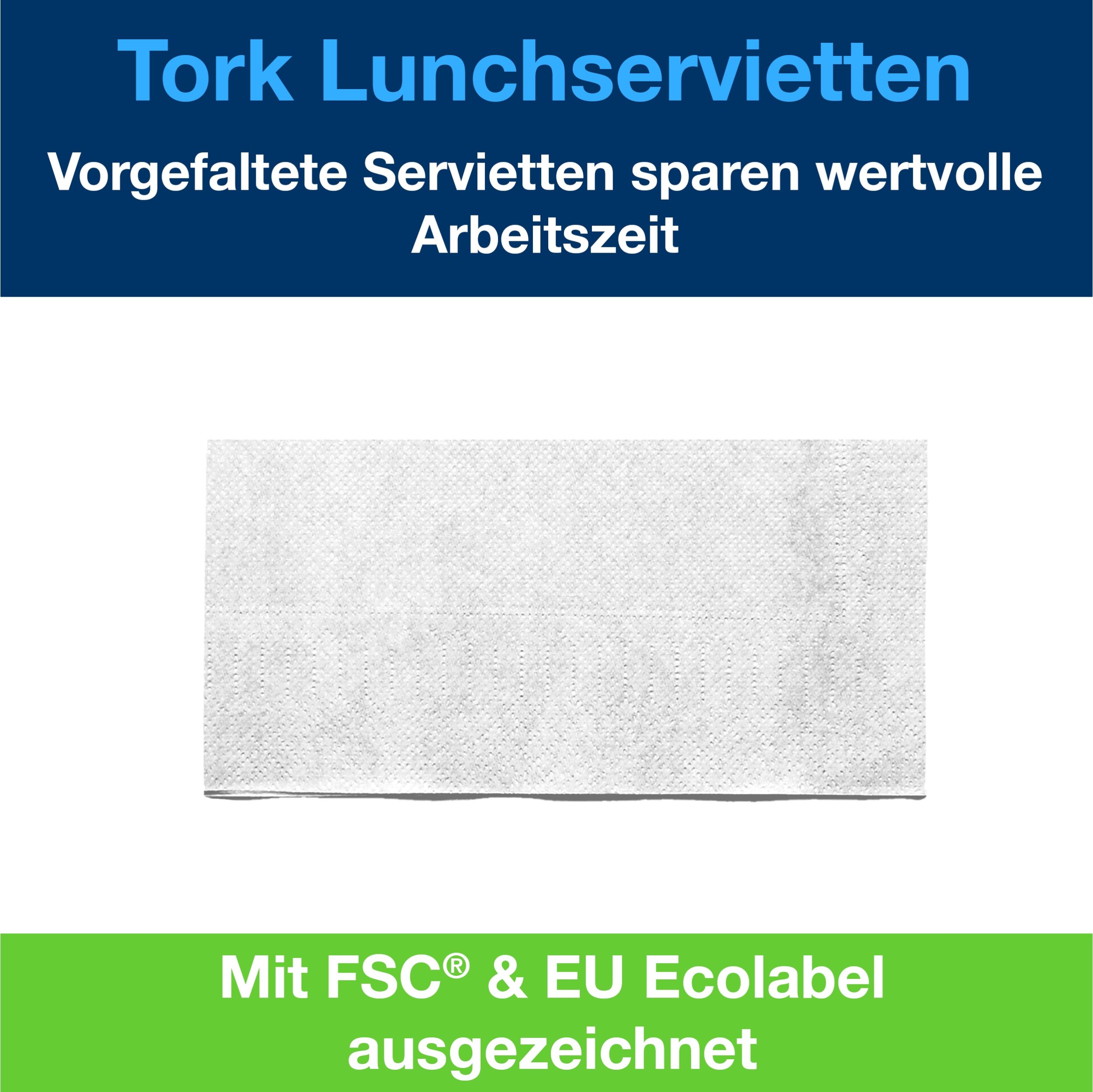 Tork Text Lunchserviette, 1/8-Falz, 2-lagig, 33 cm × 33 cm, 10 × 200 Servietten, 477304