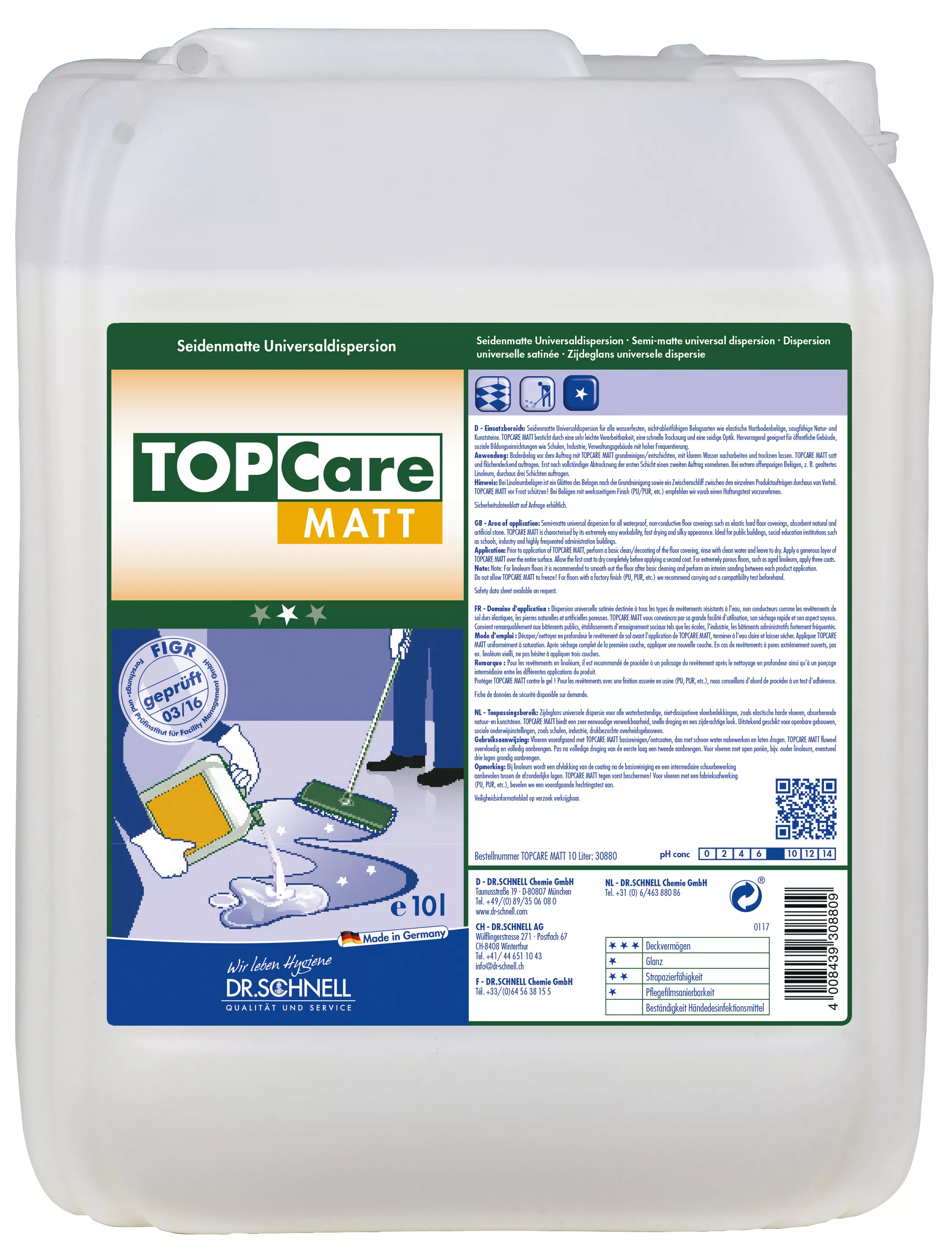 TopCare Matt, Universaldispersion, Seidenmatte, Reiniger, Flüssig