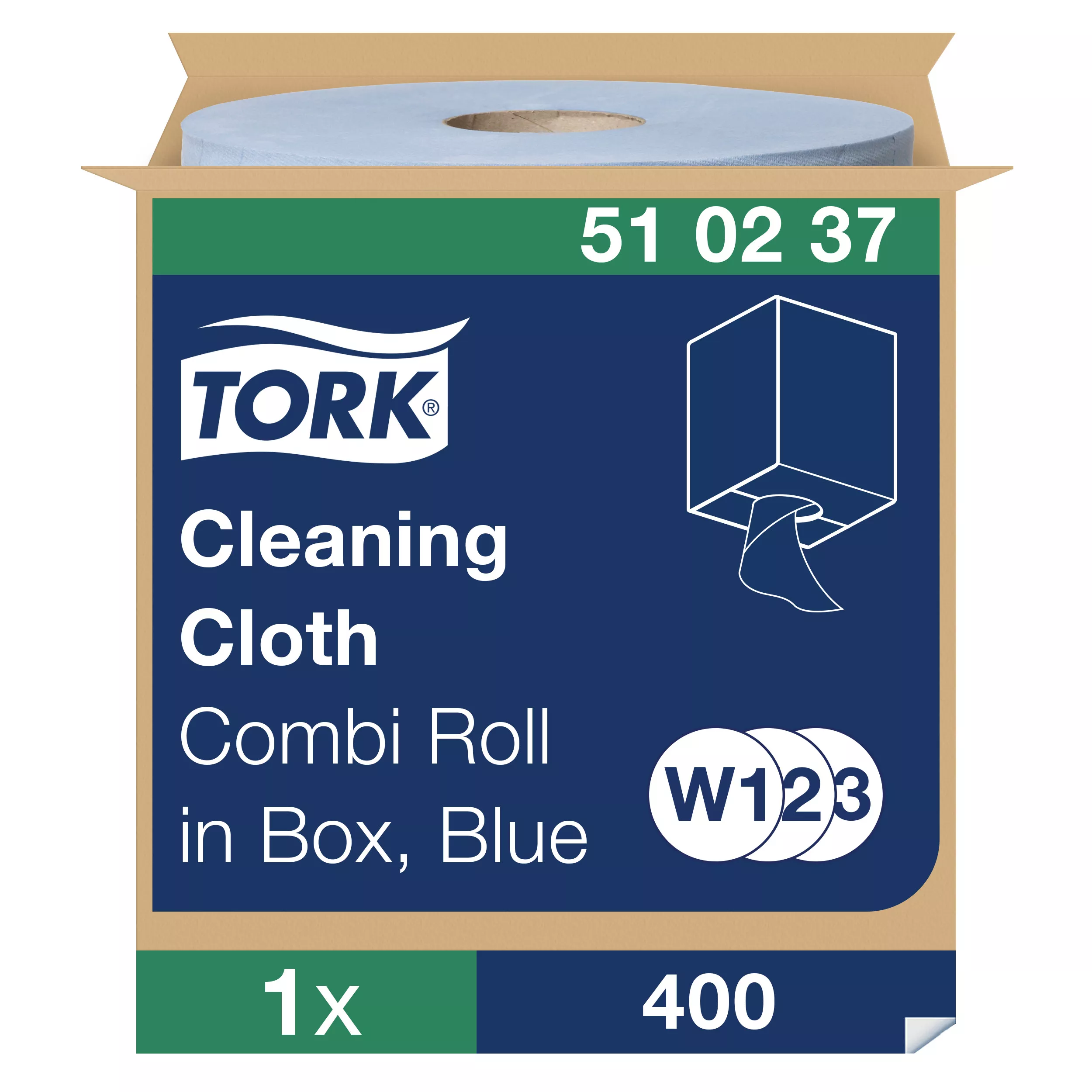 Tork Reinigungstücher Blau W1/2/3, Wiederverwendbar, 1 × 400 Tücher, 510237