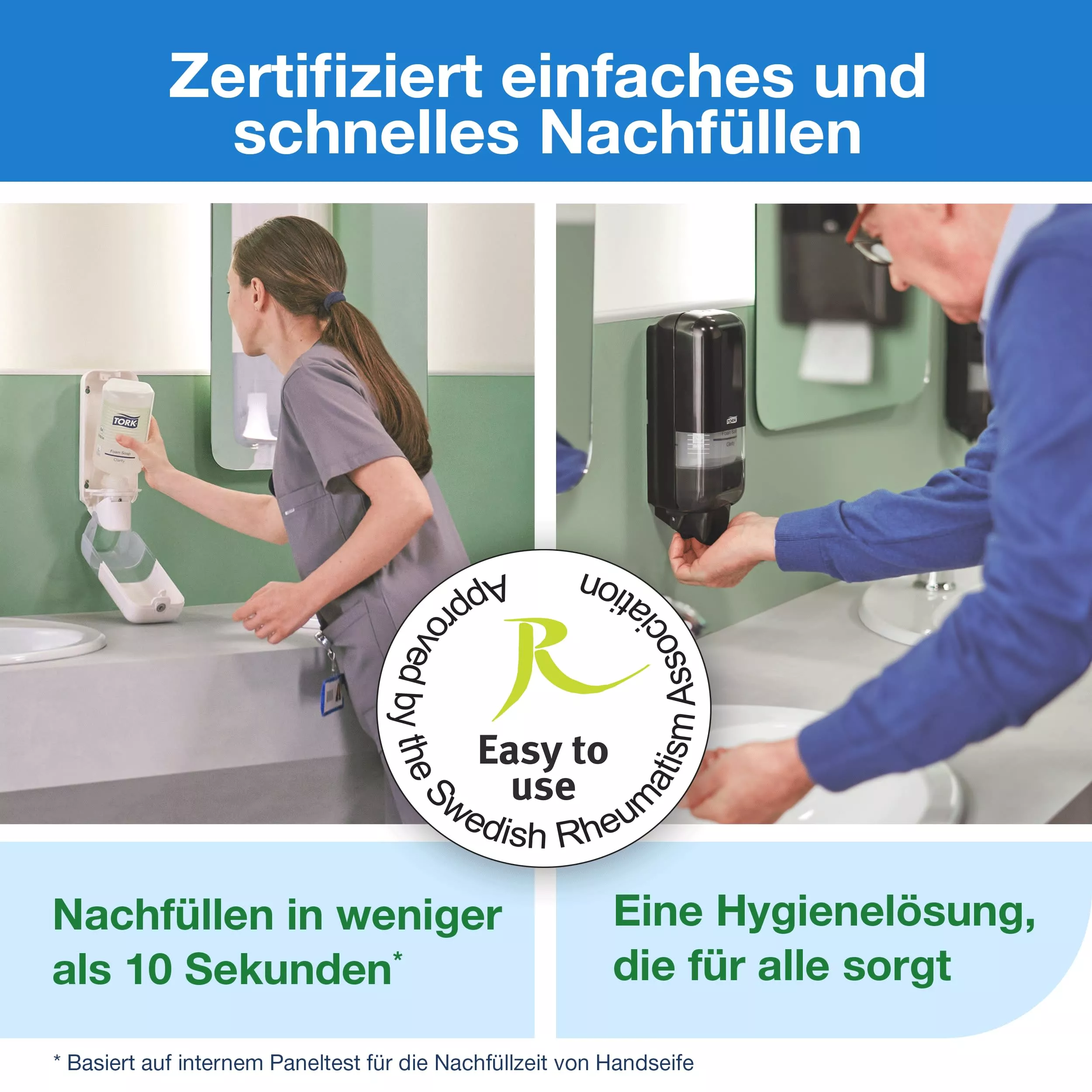Tork Spender für Seife und Hautpflegeprodukte mit Intuition™ Sensor Edelstahl S4, berührungslose Ausgabe, Image Design, 460009