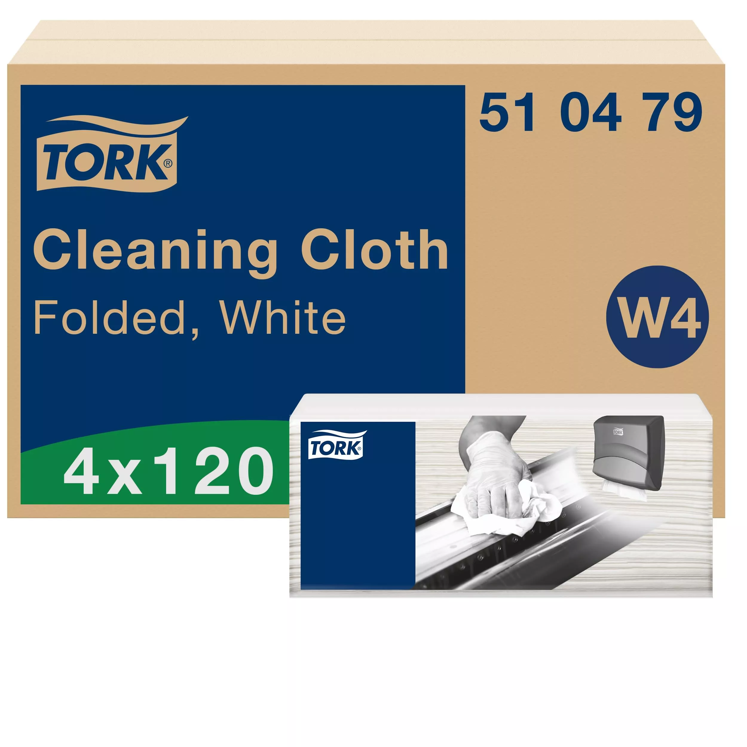 Tork Reinigungstücher Weiß W4, Flexibel, 4 × 120 Tücher, 510479
