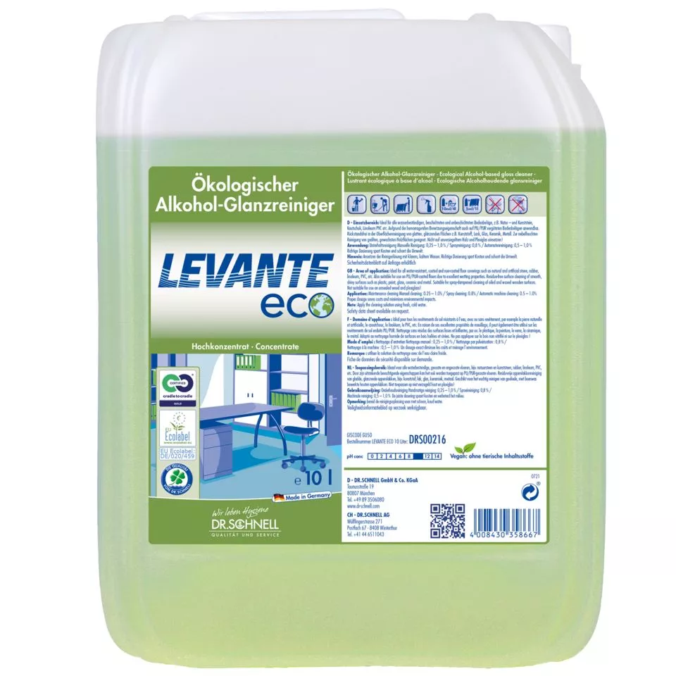 Alkoholbasis Reiniger, Glanzreiniger, Konzentrat, Eco/Lebensmittelumweltfreundlich, 10 l Konzentrat
