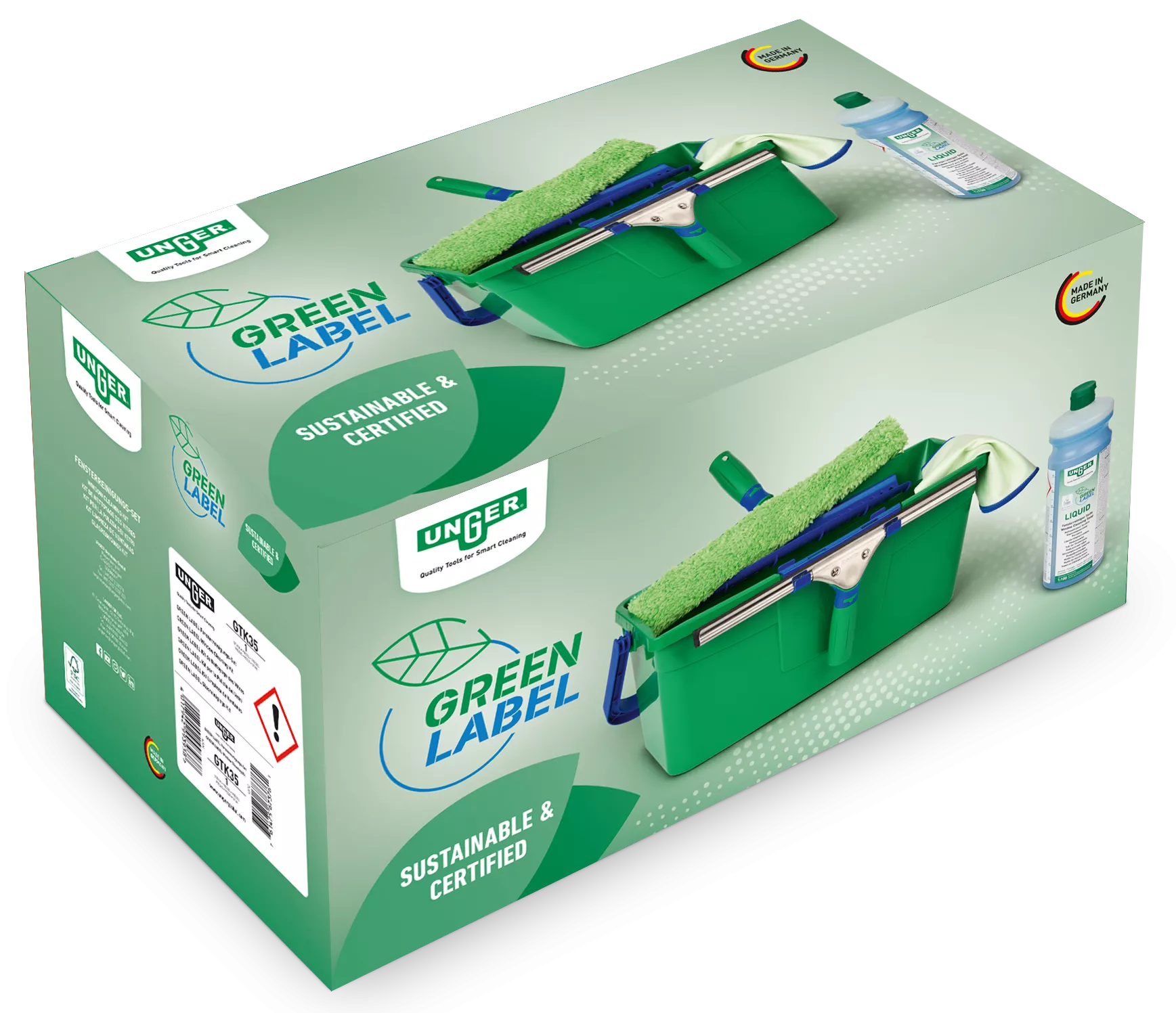Unger Green Label Fensterreinigungs-Set GTK35 – Komplettset für professionelle Glasreinigung