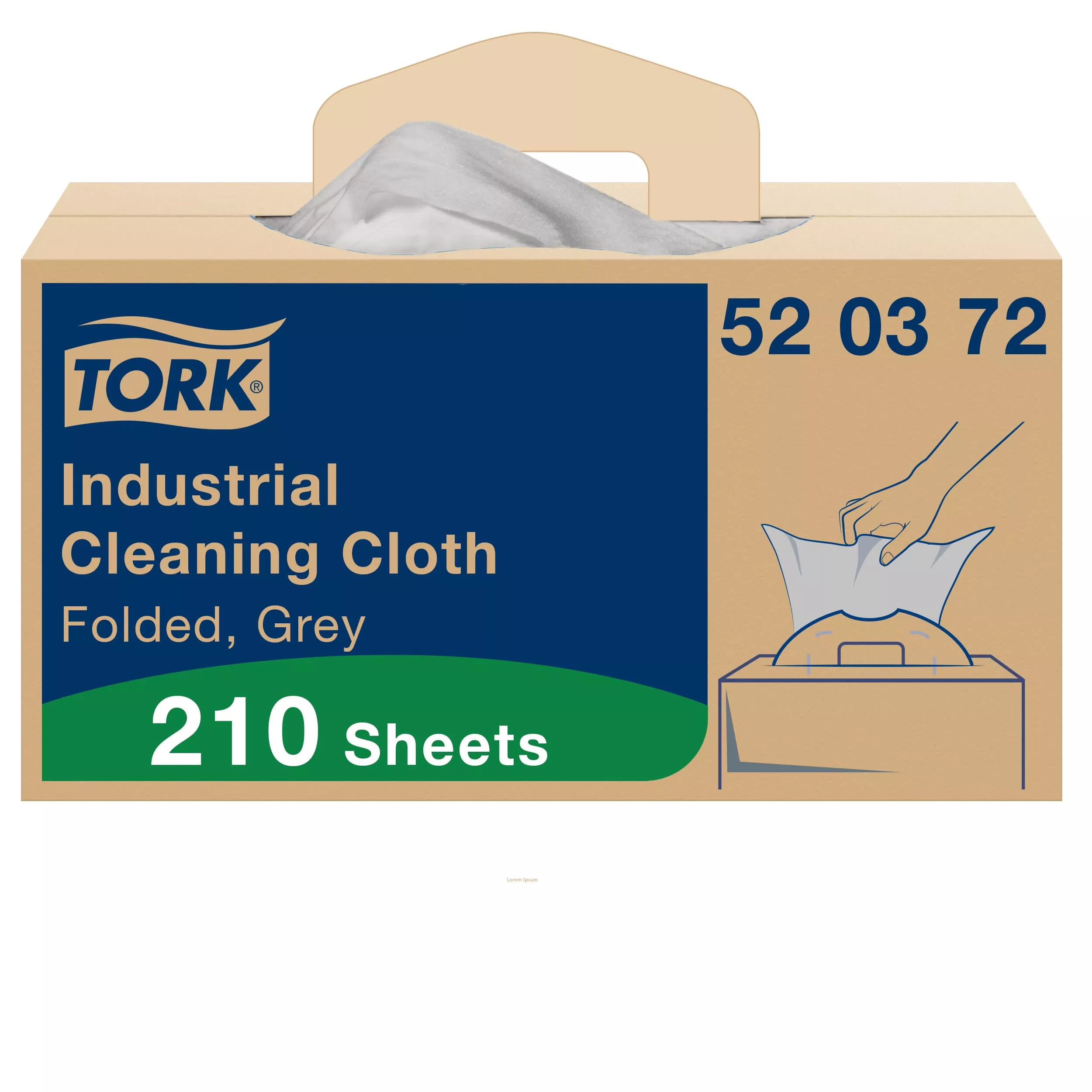 Tork Industrie Reinigungstücher Grau W7, Einzeltuchentnahme, 1 × 210 Tücher, 520372