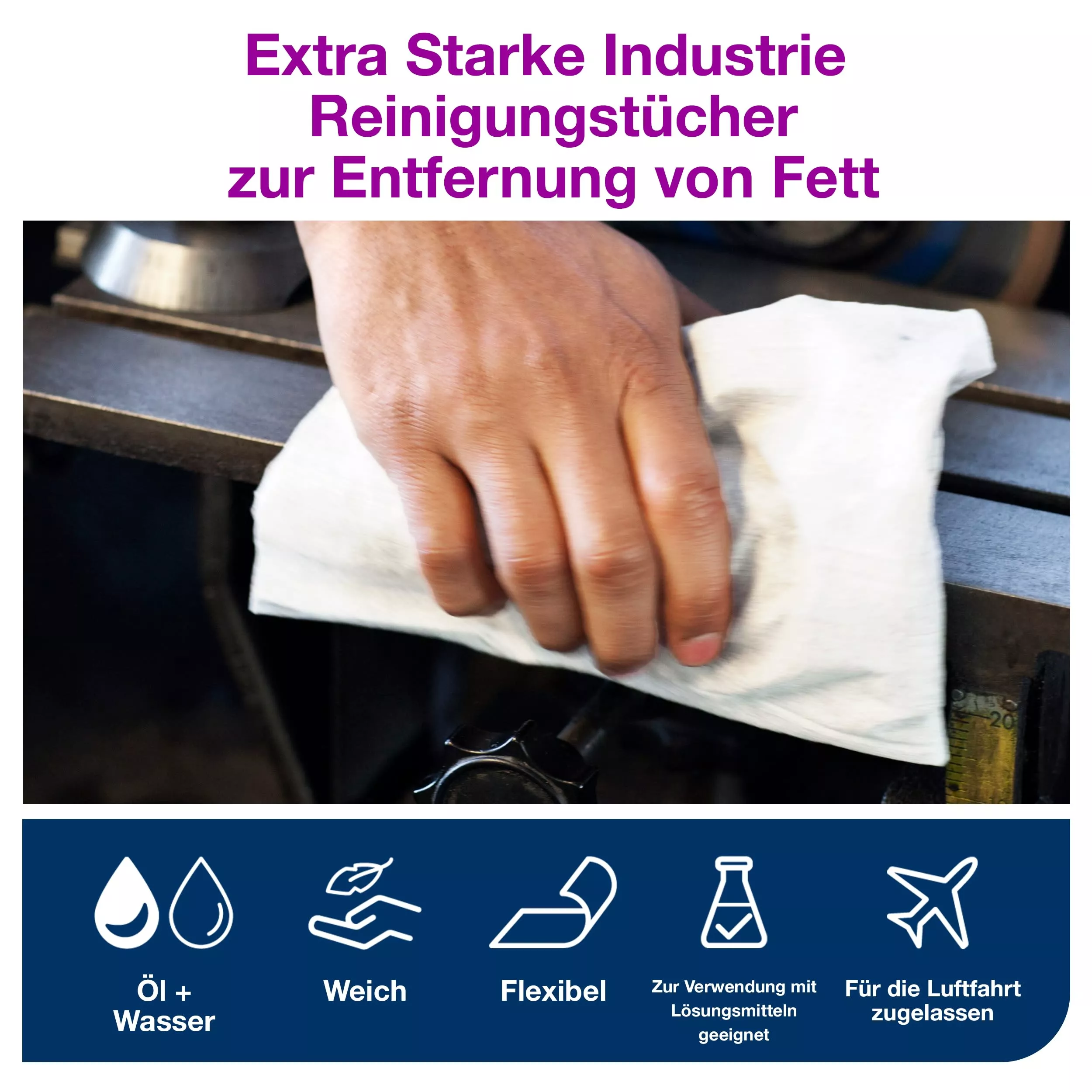 Tork Extra Starke Reinigungstücher Weiß W1/2/3, Wiederverwendbar, 1 × 280 Tücher, 530137