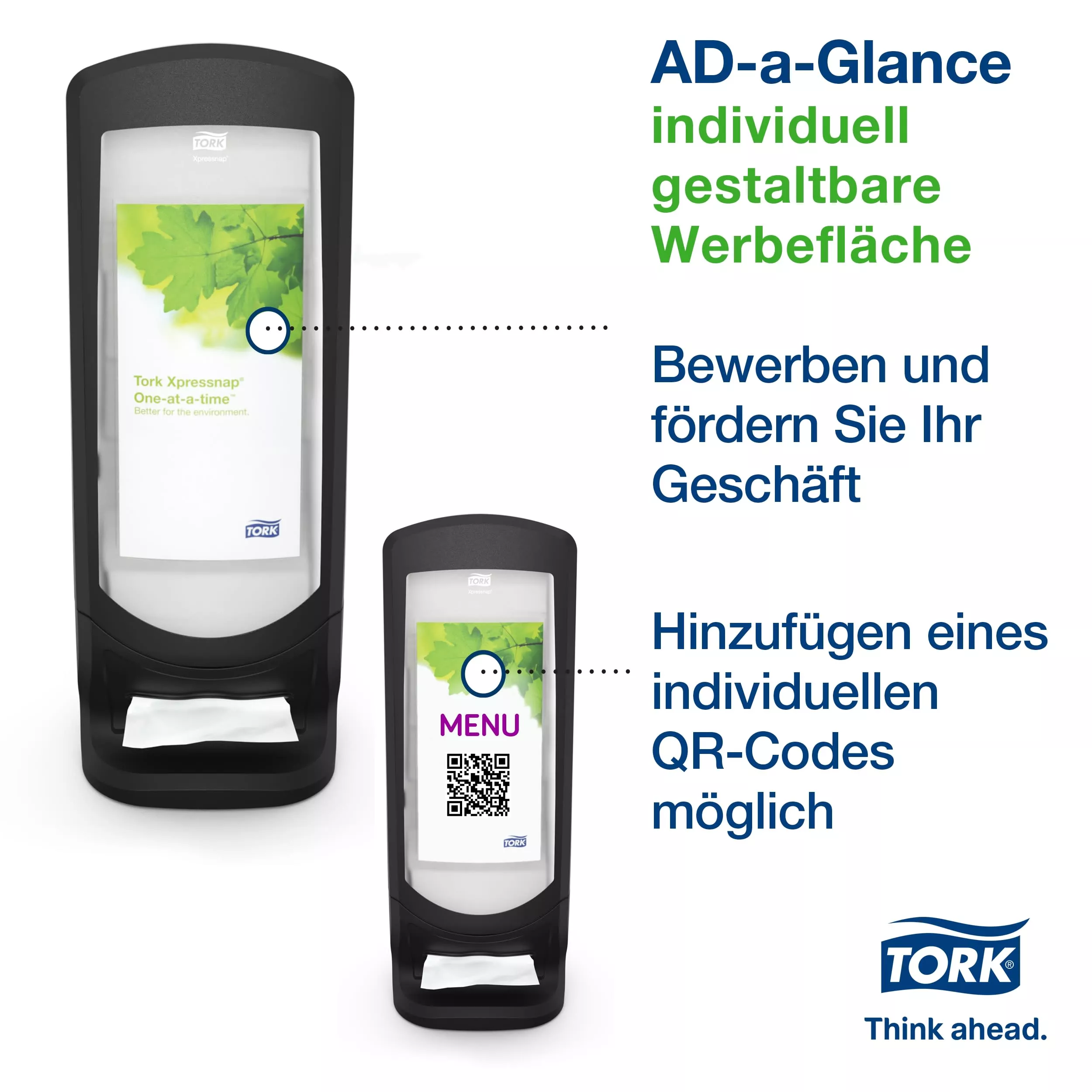 Tork Xpressnap® Steh- und Wandspender Schwarz N4, aufrecht, Signature Linie, 62,2 cm × 23,5 cm × 23,5 cm, 272211