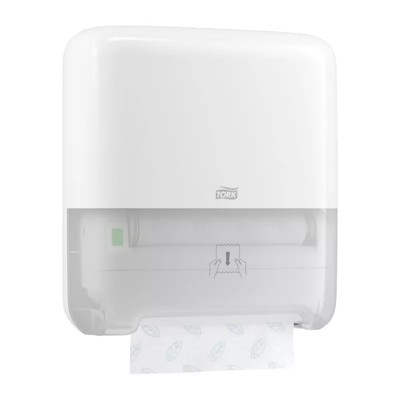 Tork Matic® Spender für Rollenhandtücher Weiß H1, Nachfüllanzeige, Elevation Design, 551000