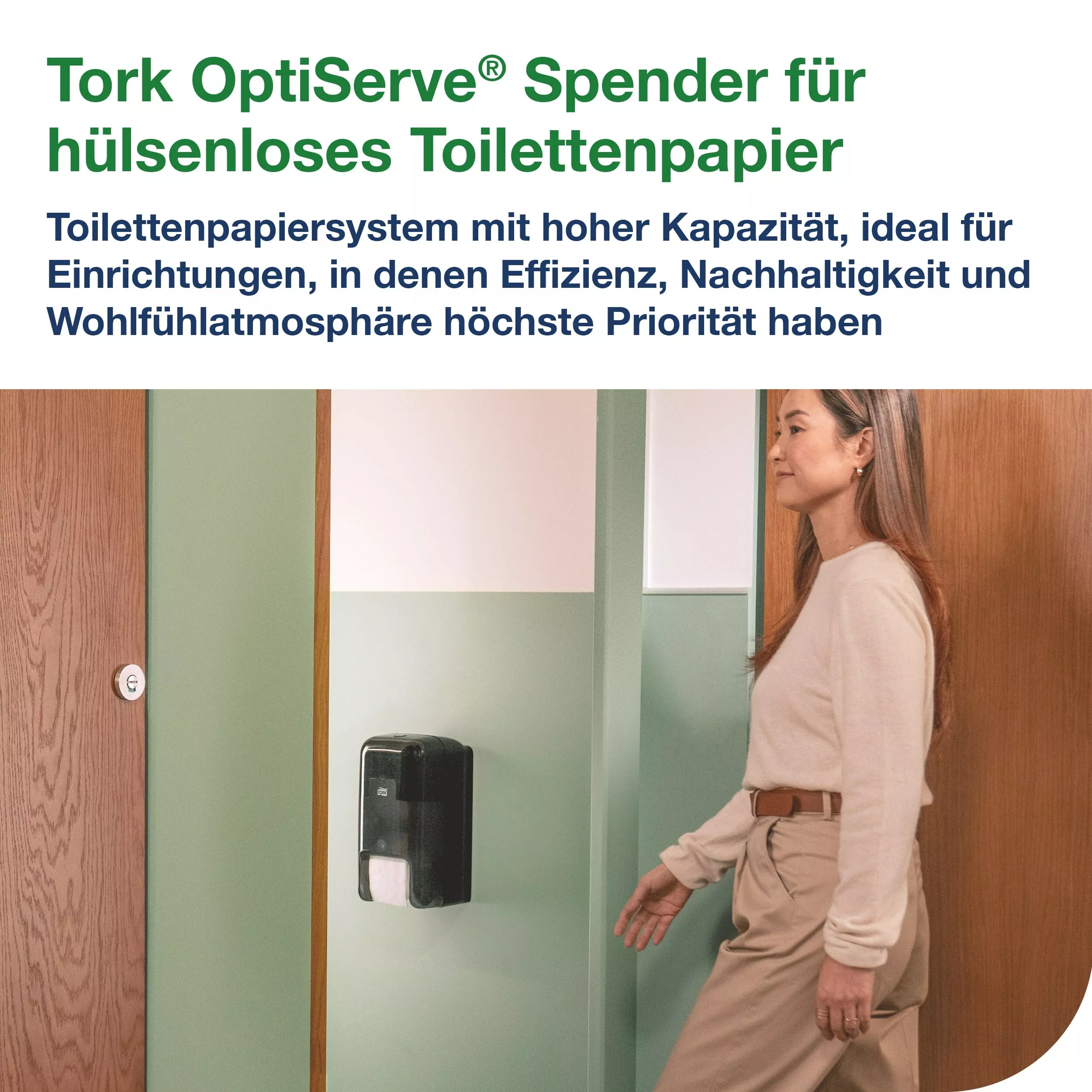Tork OptiServe® Doppelrollenspender für Hülsenloses Toilettenpapier Schwarz T7, vertikaler Toilettenrollenspender, Elevation Design, 558042