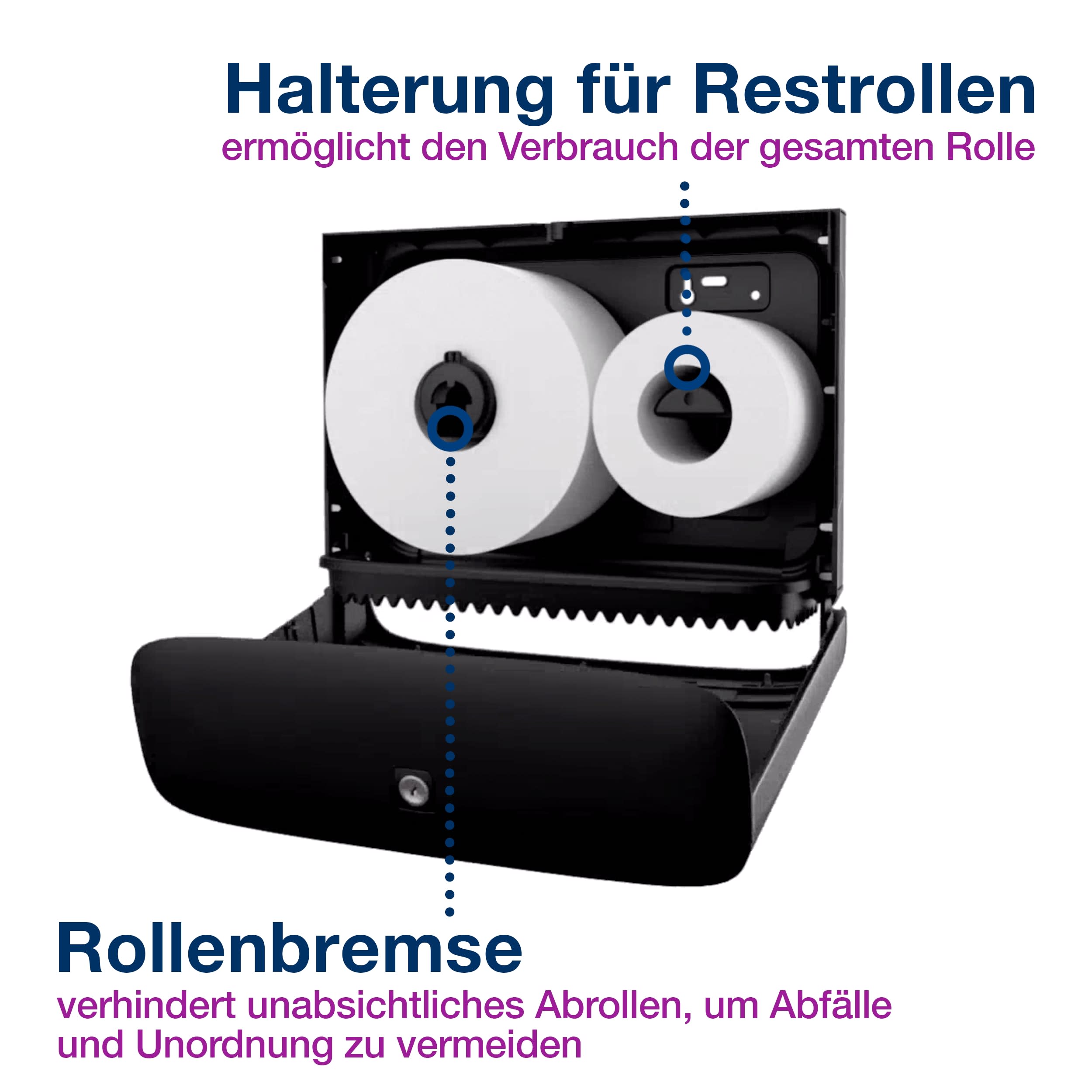Tork Spender für Mini Jumbo Toilettenpapier Edelstahl T2, Geschlossen, Image Linie, 460006
