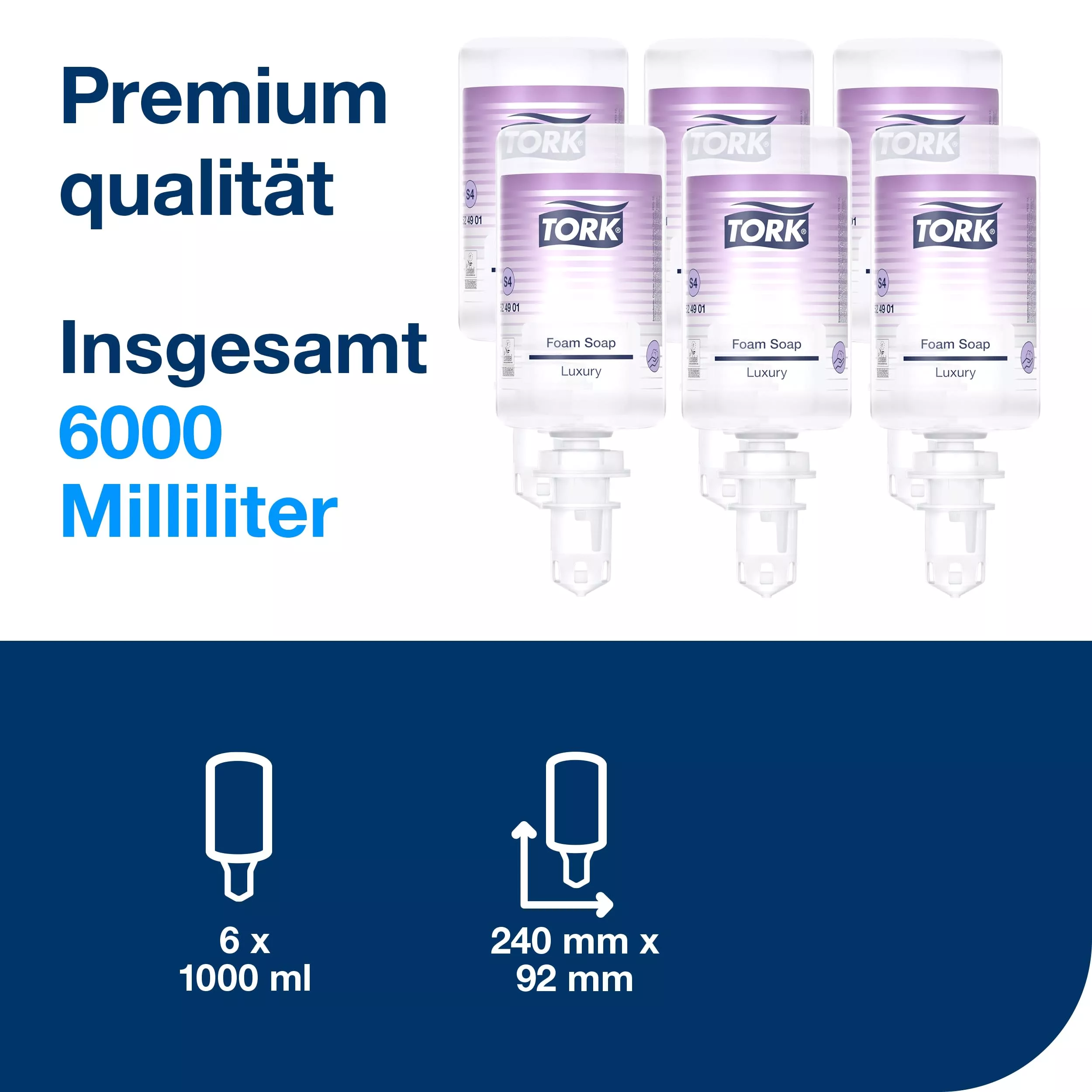 Tork luxuriöse Schaumseife S4, Blütenduft, 6 × 1.000 ml, 524901