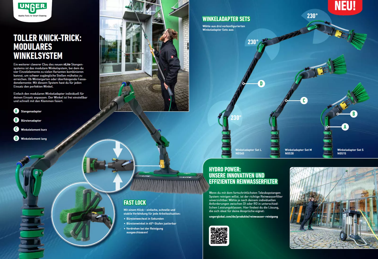 Unger nLite Winkeladapter Set M, 42cm #NGS30