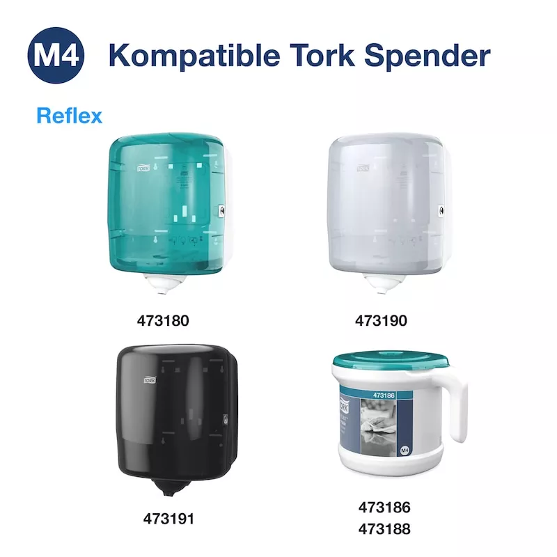 Tork Reflex Starke Mehrzweck Papierwischtücher - weiß - M4  (1 Karton = 6 Rollen)