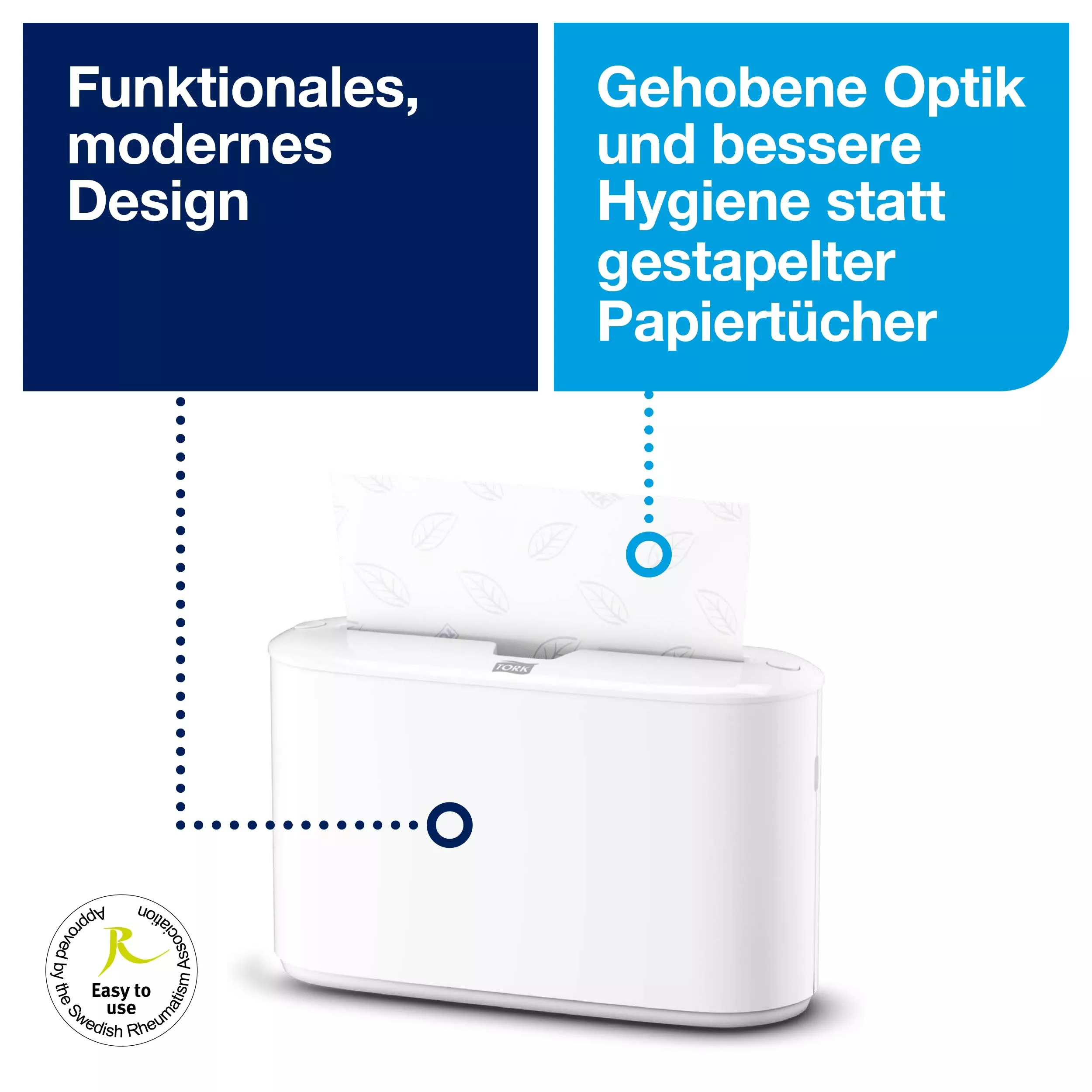 Tork Xpress® Tischspender für Multifold-Handtücher Weiß H2, Einzeltuchentnahme, Elevation Design, 552200
