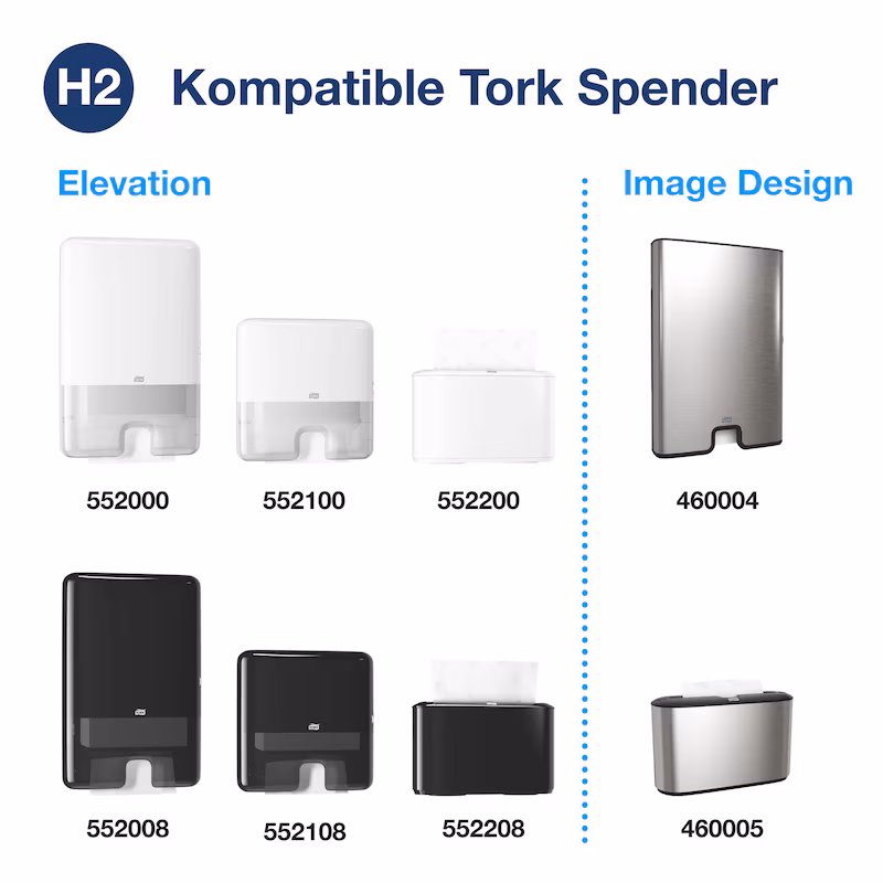 Tork Xpress® Multifold Handtuchpapier H2 Advanced 2-lagig Natur 21x180 Blatt (130299)