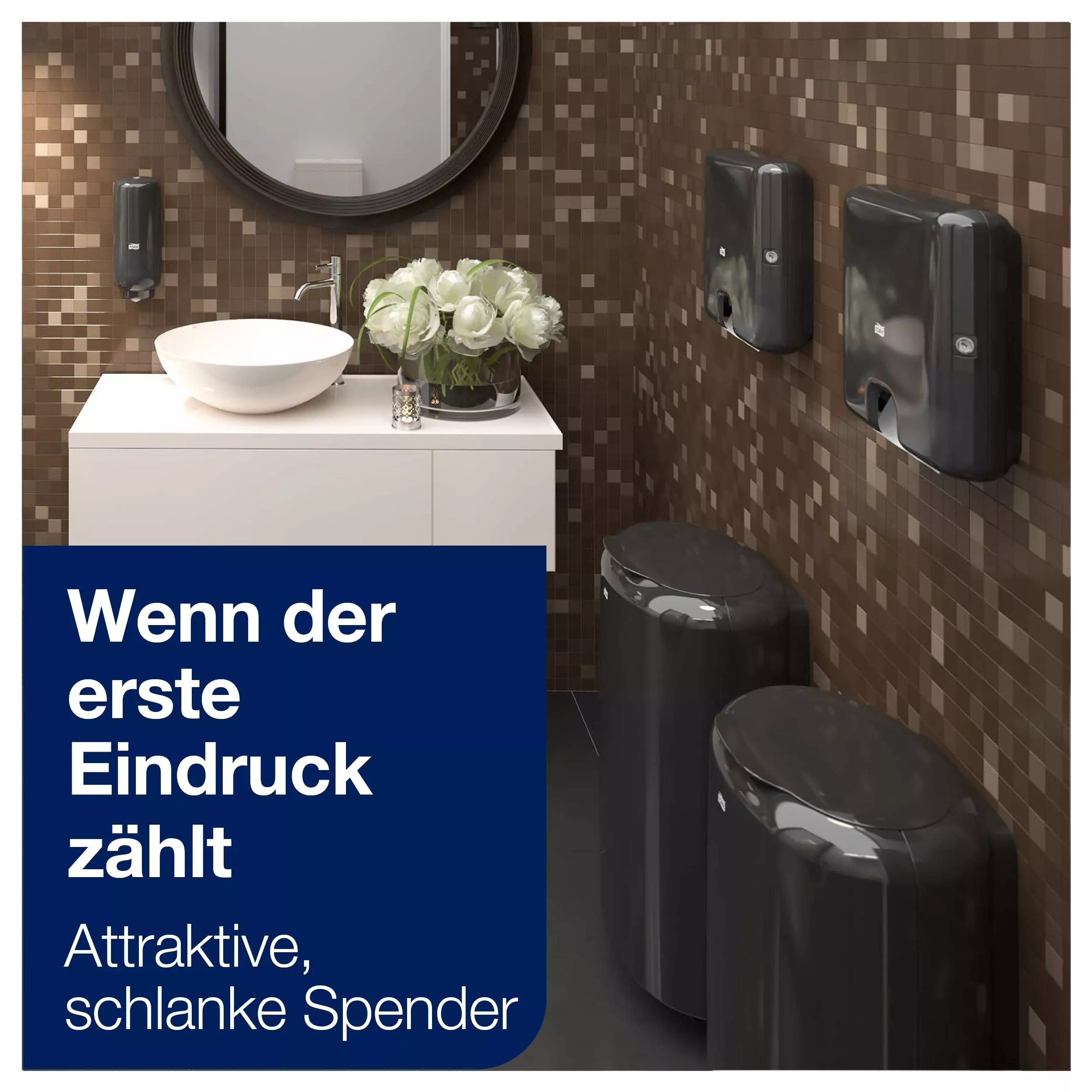 Tork Xpress® Mini Spender für Multifold-Handtücher Schwarz H2, Einzeltuchentnahme, Elevation Design, 552108