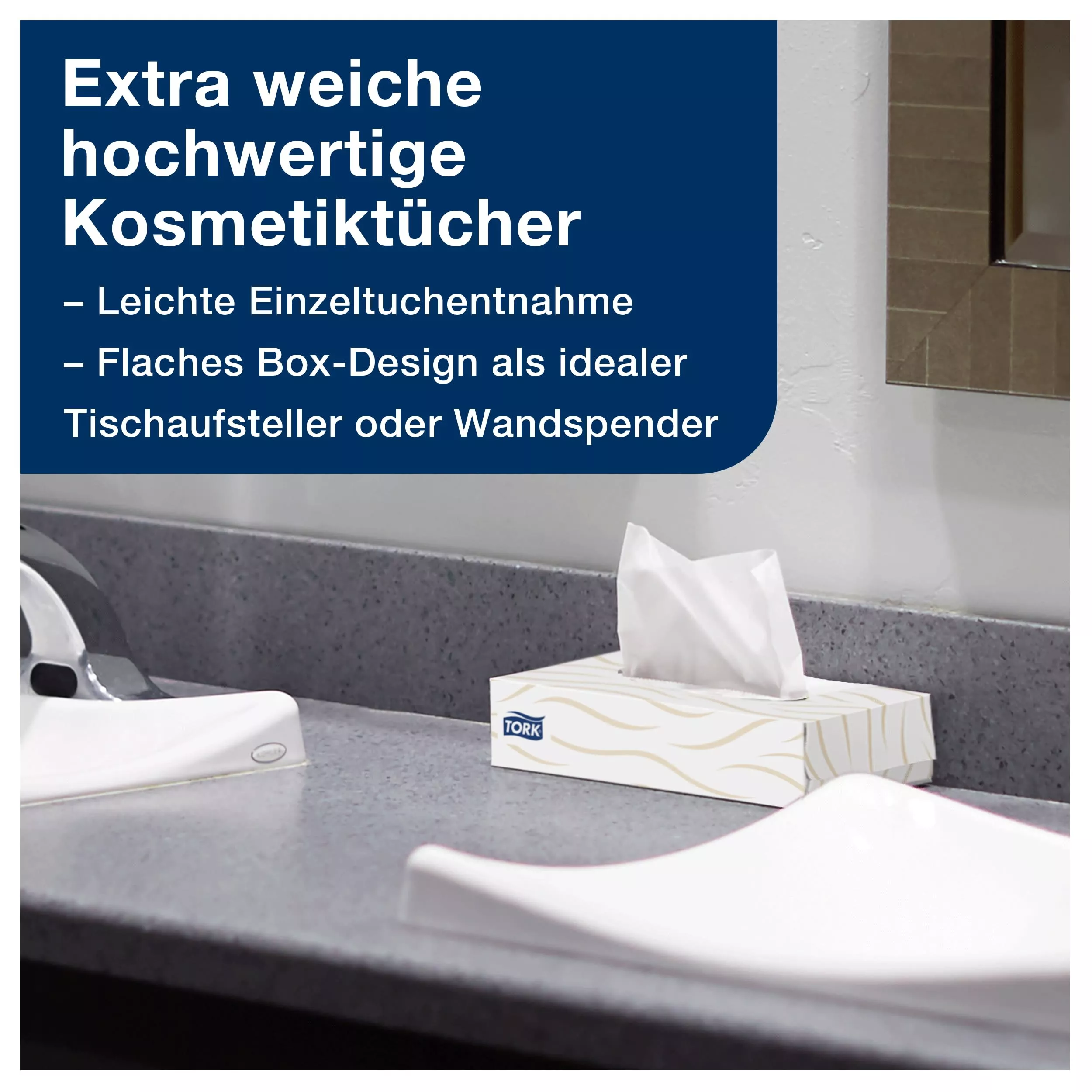 Tork weiche Kosmetiktücher Weiß F1, Premium, 2-lagig, 30 × 100 Blatt, 140280