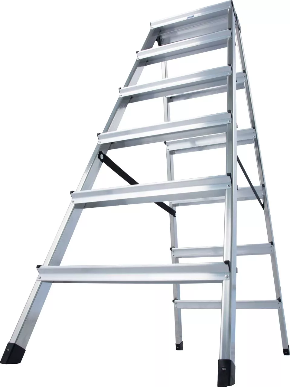 Krause DOPPLO Stufen-Doppelleiter 2x6 Stufen Schwarz
