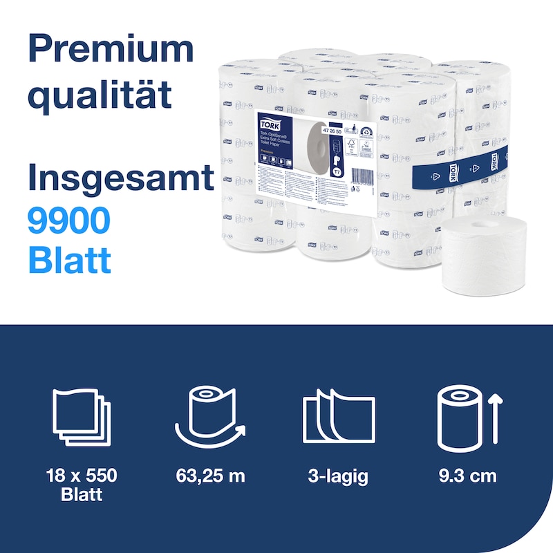 Tork OptiServe® Extra-Weiches Hülsenloses Toilettenpapier T7 3-lag.
