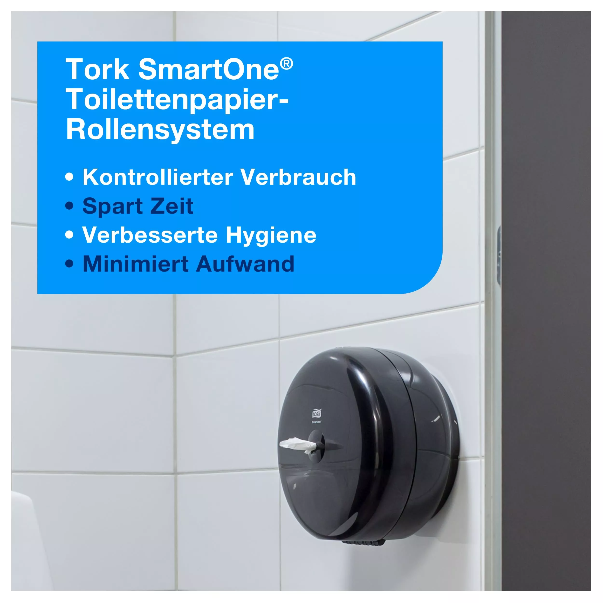 Tork SmartOne® Mini Spender für Toilettenpapier mit hoher Kapazität Schwarz T9, Elevation Design, 681008