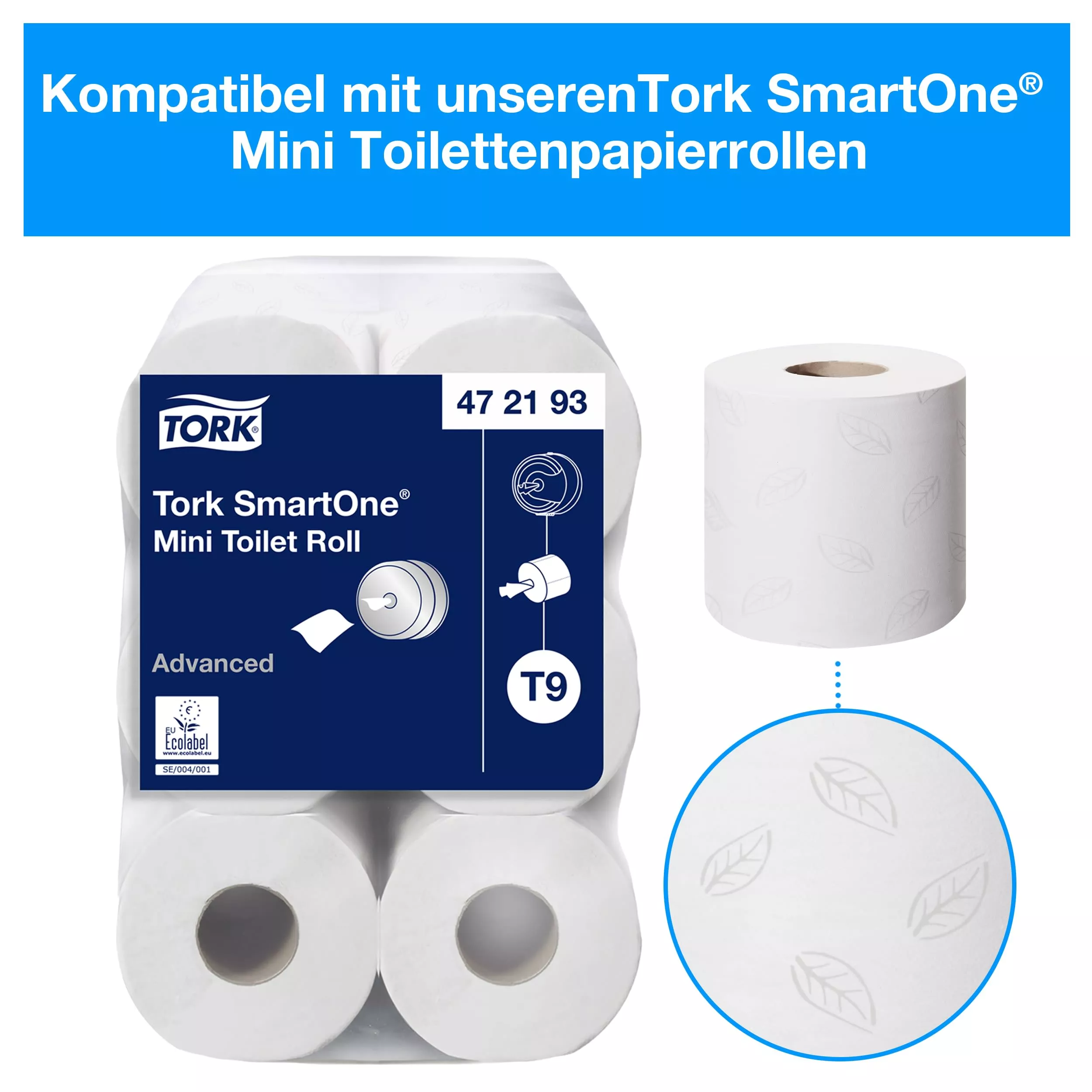 Tork SmartOne® Mini Spender für Toilettenpapier mit hoher Kapazität Schwarz T9, Elevation Design, 681008
