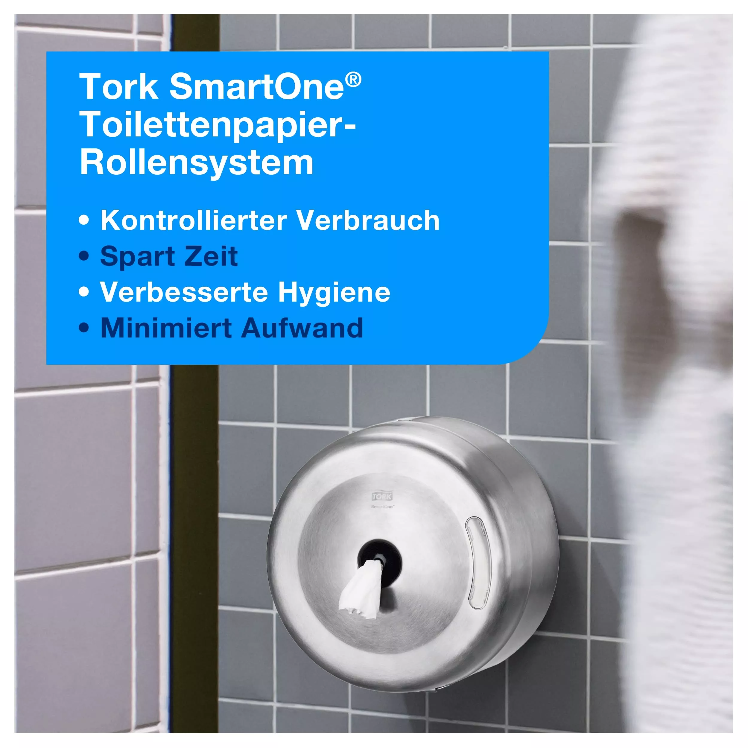 Tork SmartOne® Spender für Toilettenpapier Edelstahl T8, Hohe Kapazität, 472054