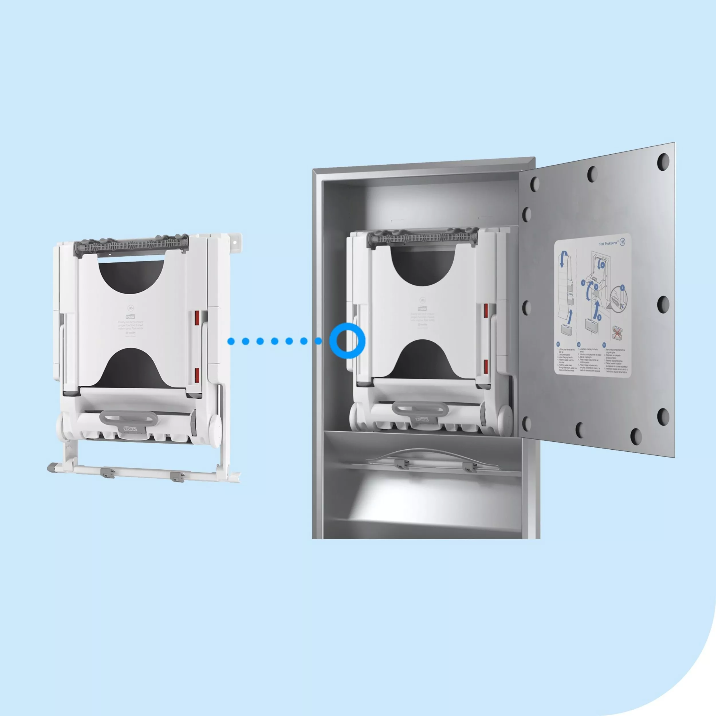Tork PeakServe® Kleines Modul für Papierhandtuch-Einbauschränke H5, hohe Kapazität, 552511