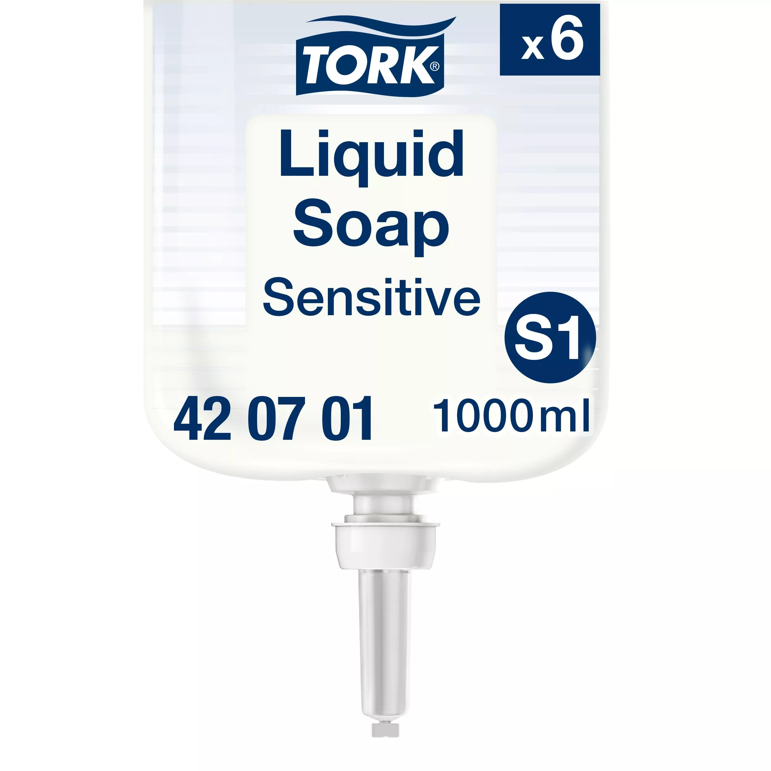 Tork Sensitive Hand Flüssigseife S1, dermatologisch getestet, 6 × 1.000 ml, 420701