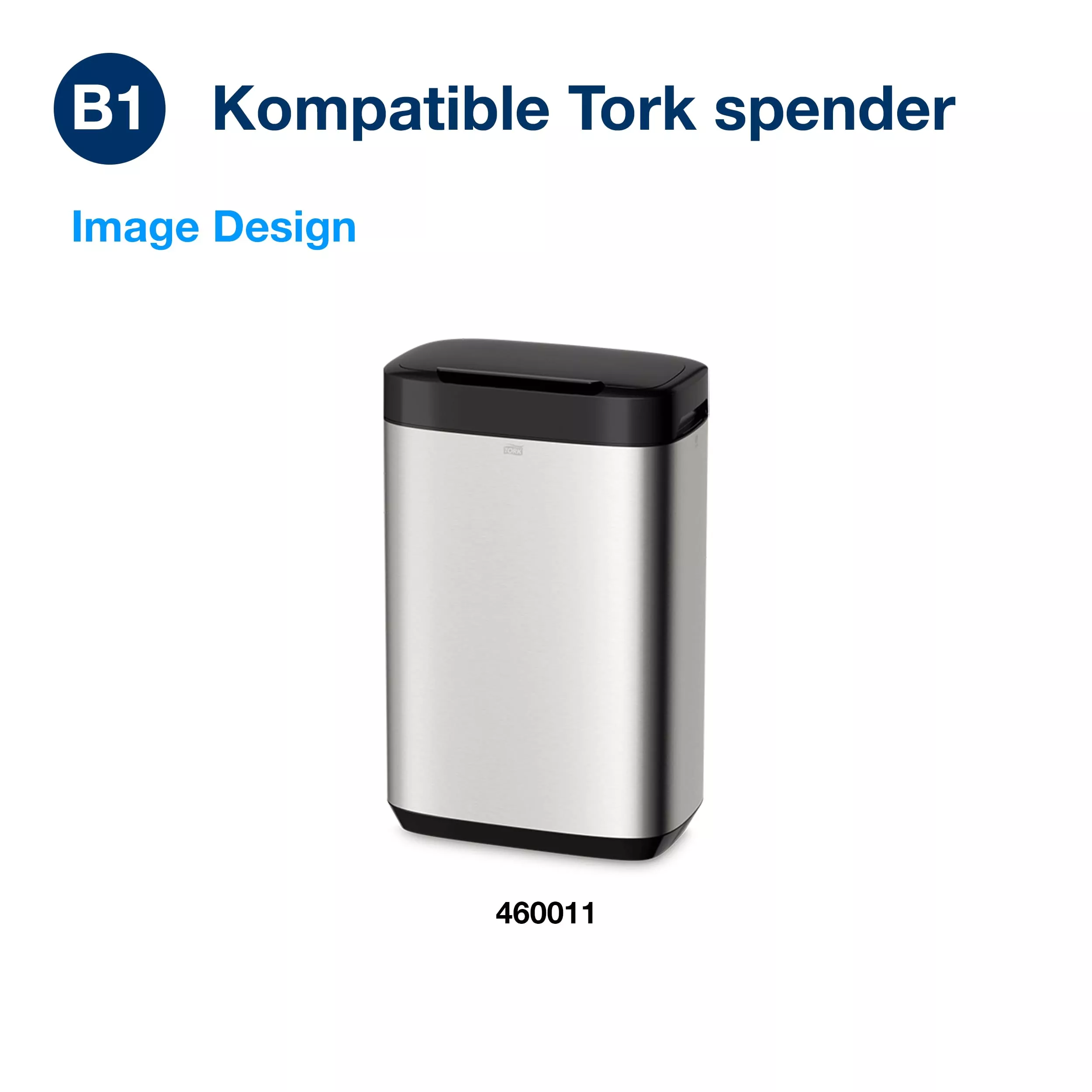 Tork Deckel für Abfallbehälter (Zubehör für Tork 50 l Abfallbehälter) Schwarz B1, sanft schließendes System, Image Design Produktreihe, 460015