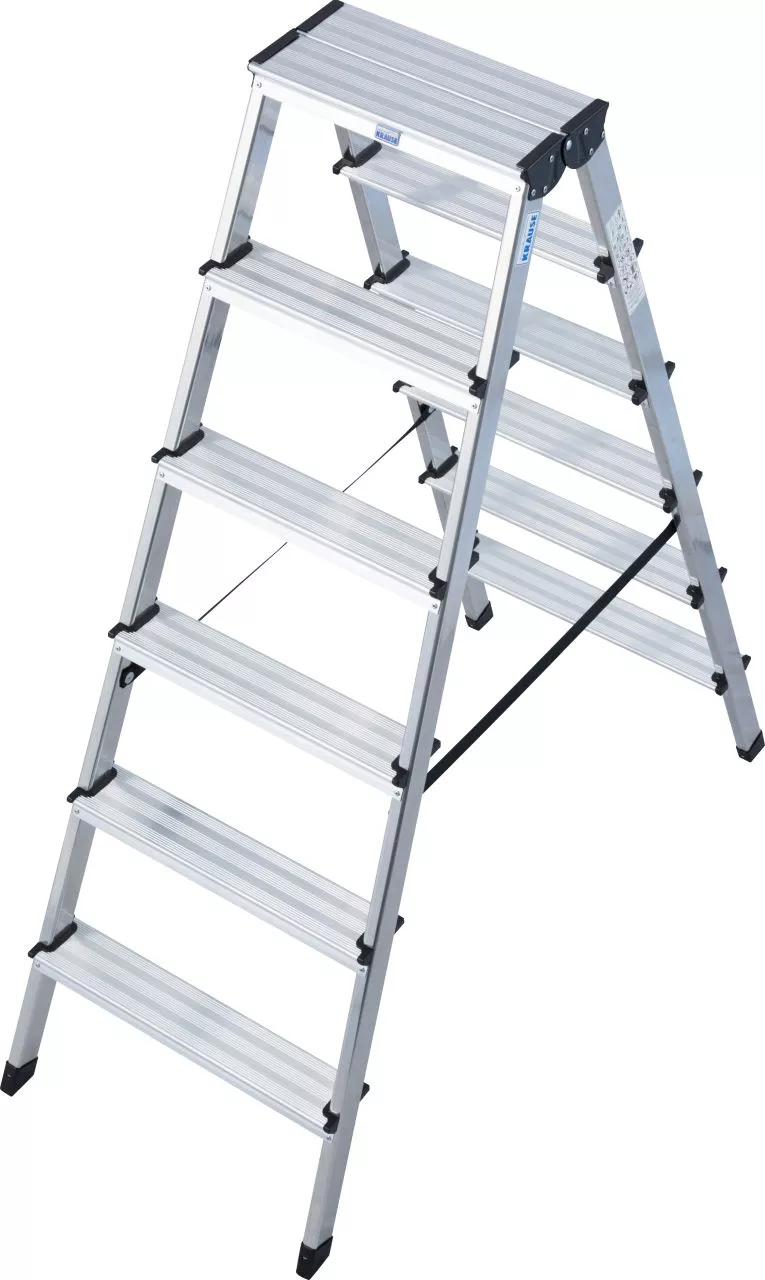 Krause DOPPLO Stufen-Doppelleiter 2x6 Stufen Schwarz