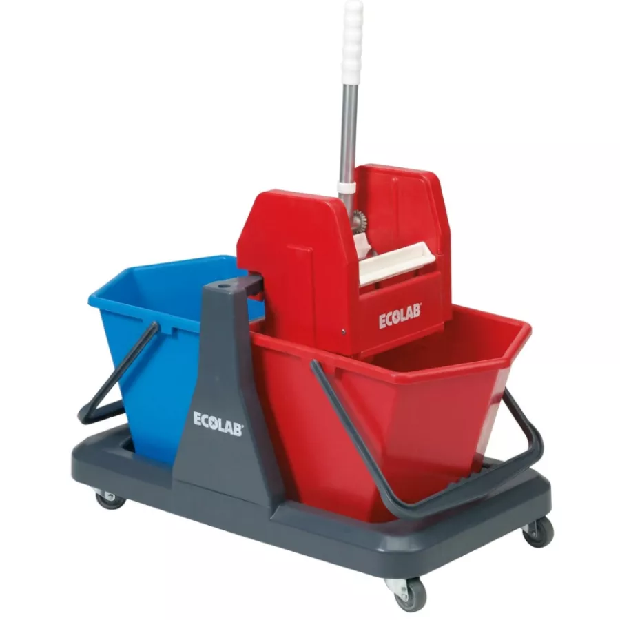 Moppwagen, Wagen, Wartungskorb, Rot Blau, Mopsystem