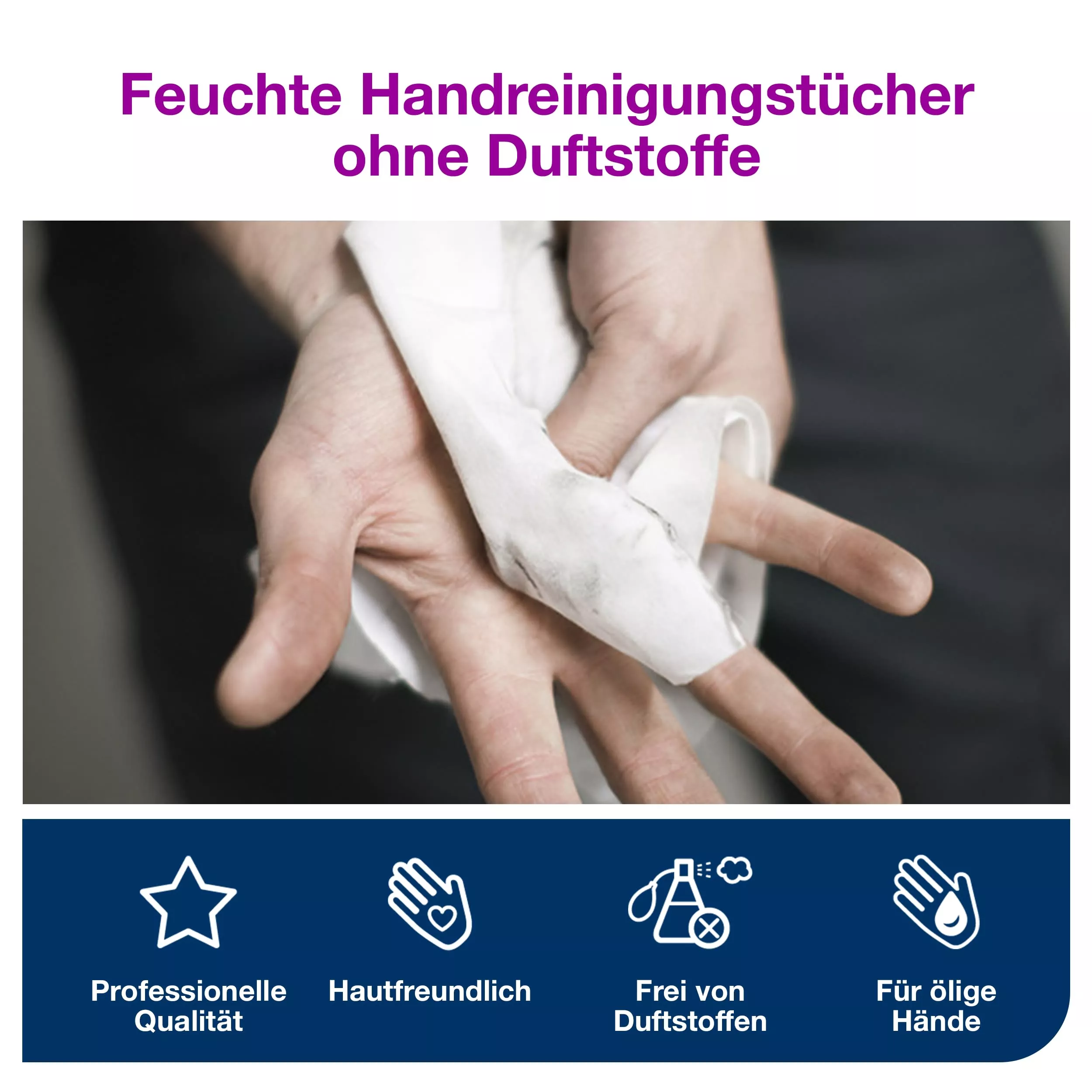 Tork Feuchte Handreinigungstücher Nachfüllung Weiß W14, Saugfähig, 4 × 58 Tücher, 190692