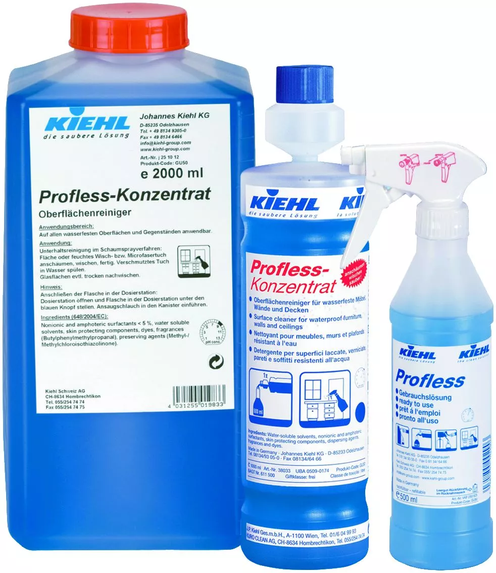 Profiß-Konzentrat, Oberflächenreiniger, Hydrophobe Reinigung, Möbelpflege, Glasreiniger