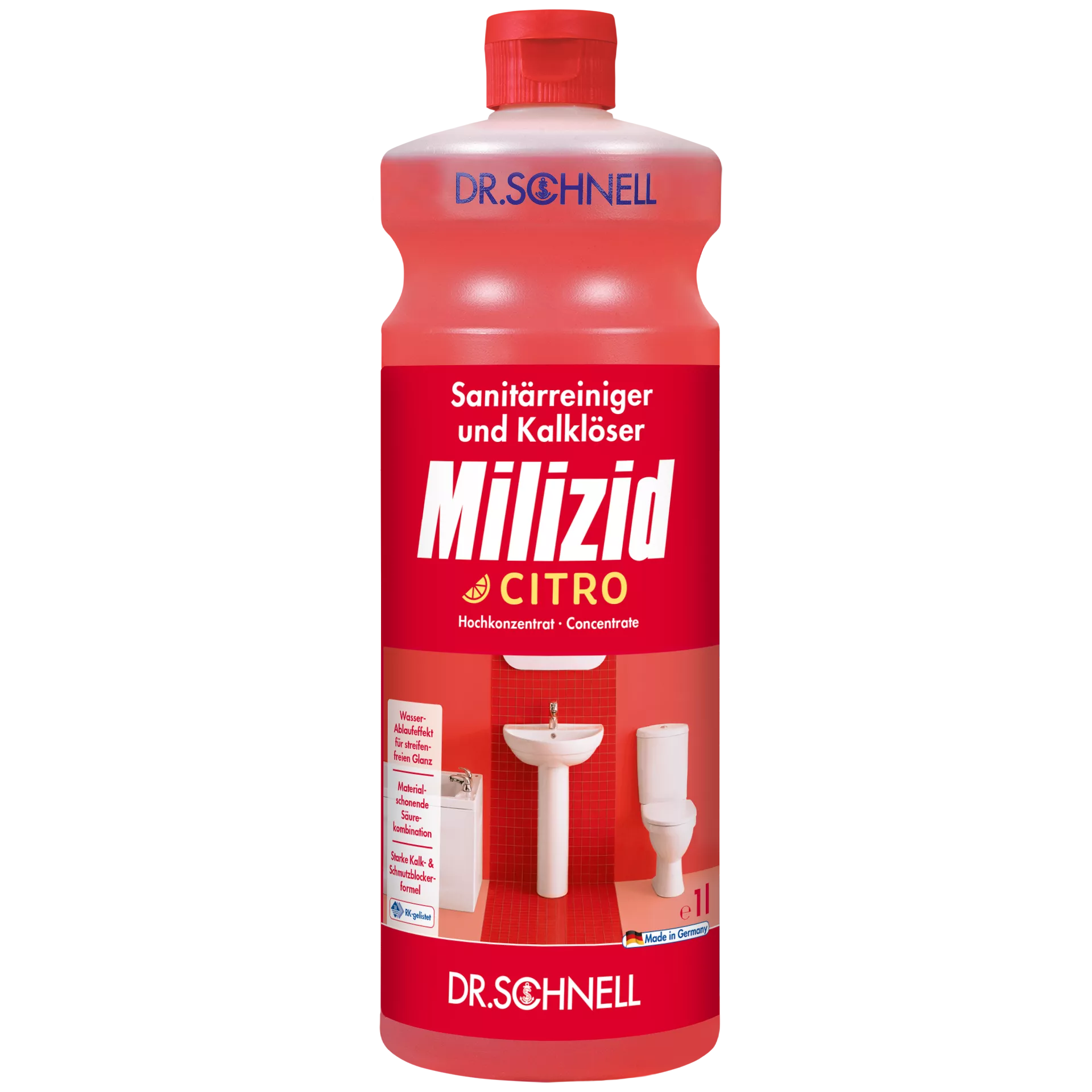  Sanitärreiniger,  Kalklöser,  Milizid,  Citro,  Reinigerflasche