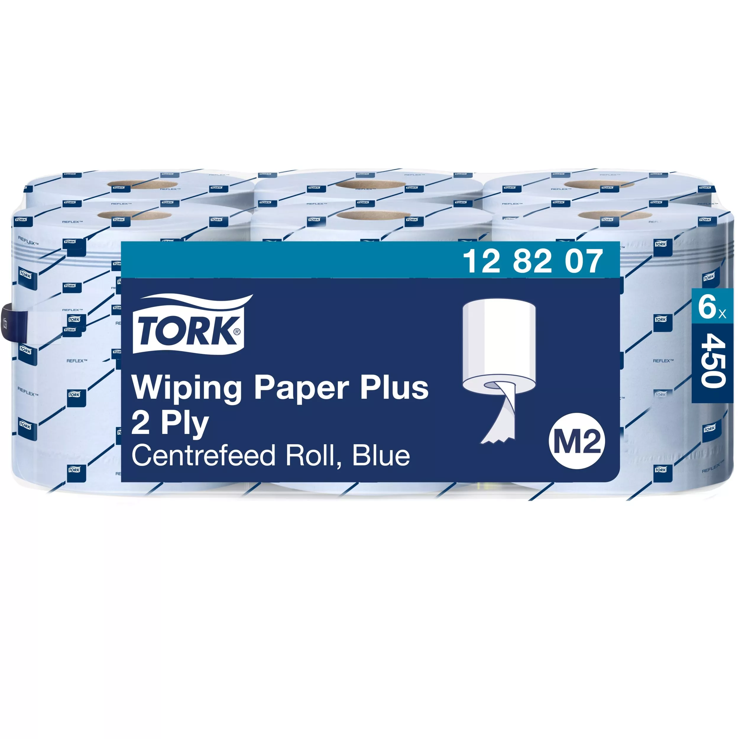 Tork Starke Mehrzweck-Papierwischtücher Blau M2, Innenabrollung, 6 × 450 Blatt, 128207