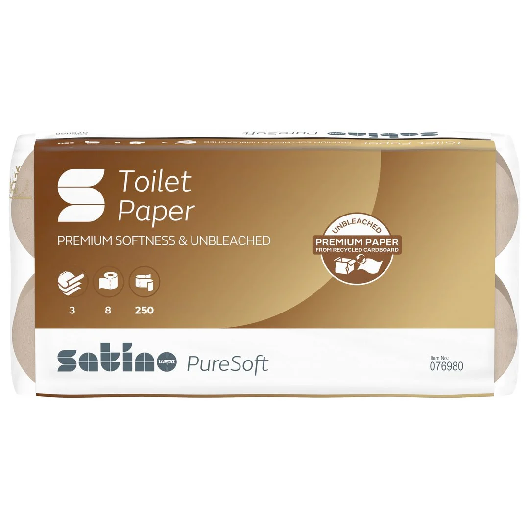 Wepa Satino PureSoft Toilettenpapier Waffelprägung (1 Packung = 64 Rollen à 250 Blatt)