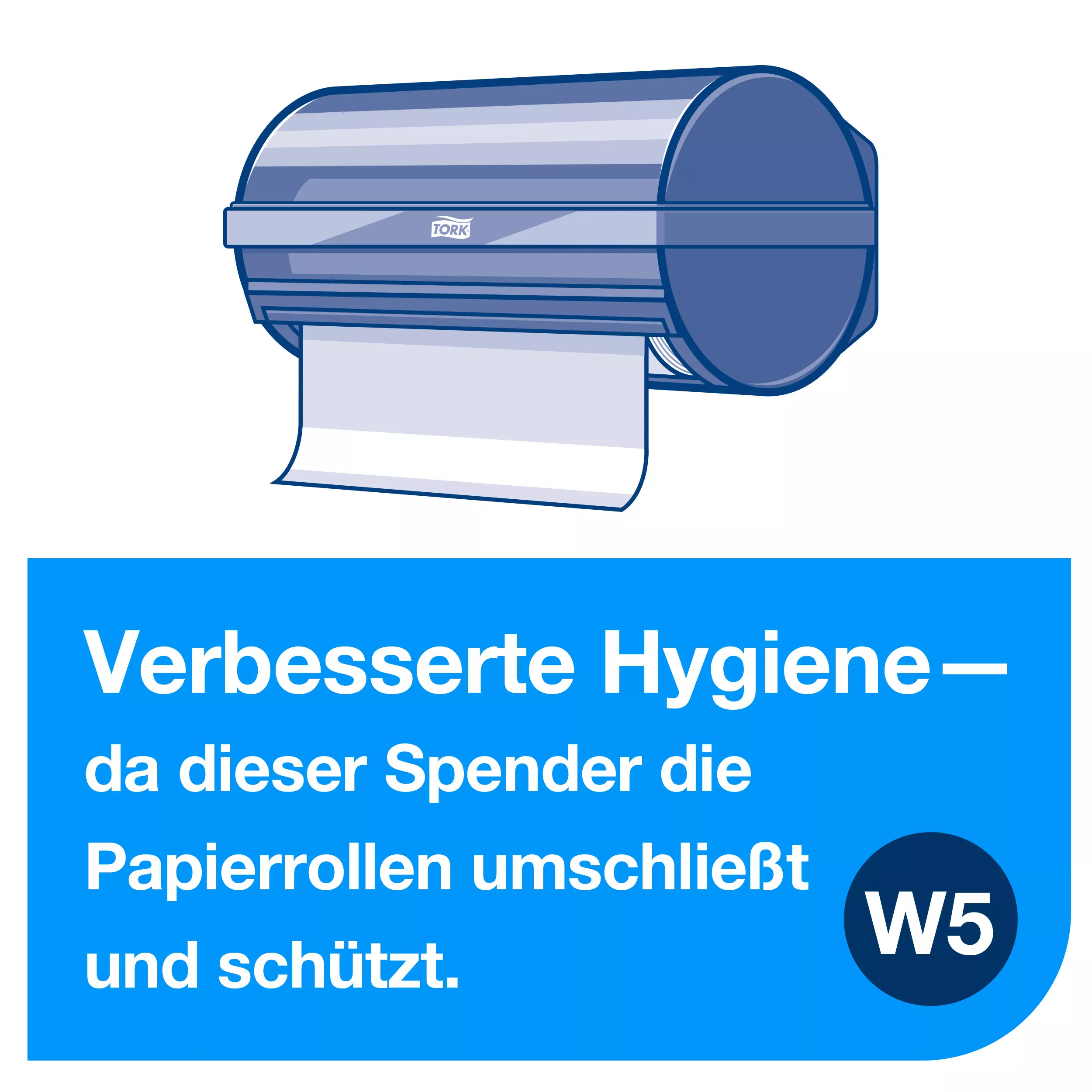 Tork Kleinrollenspender mit Wandhalterung Schwarz W5, hygienisch umschlossene Rolle, 209167