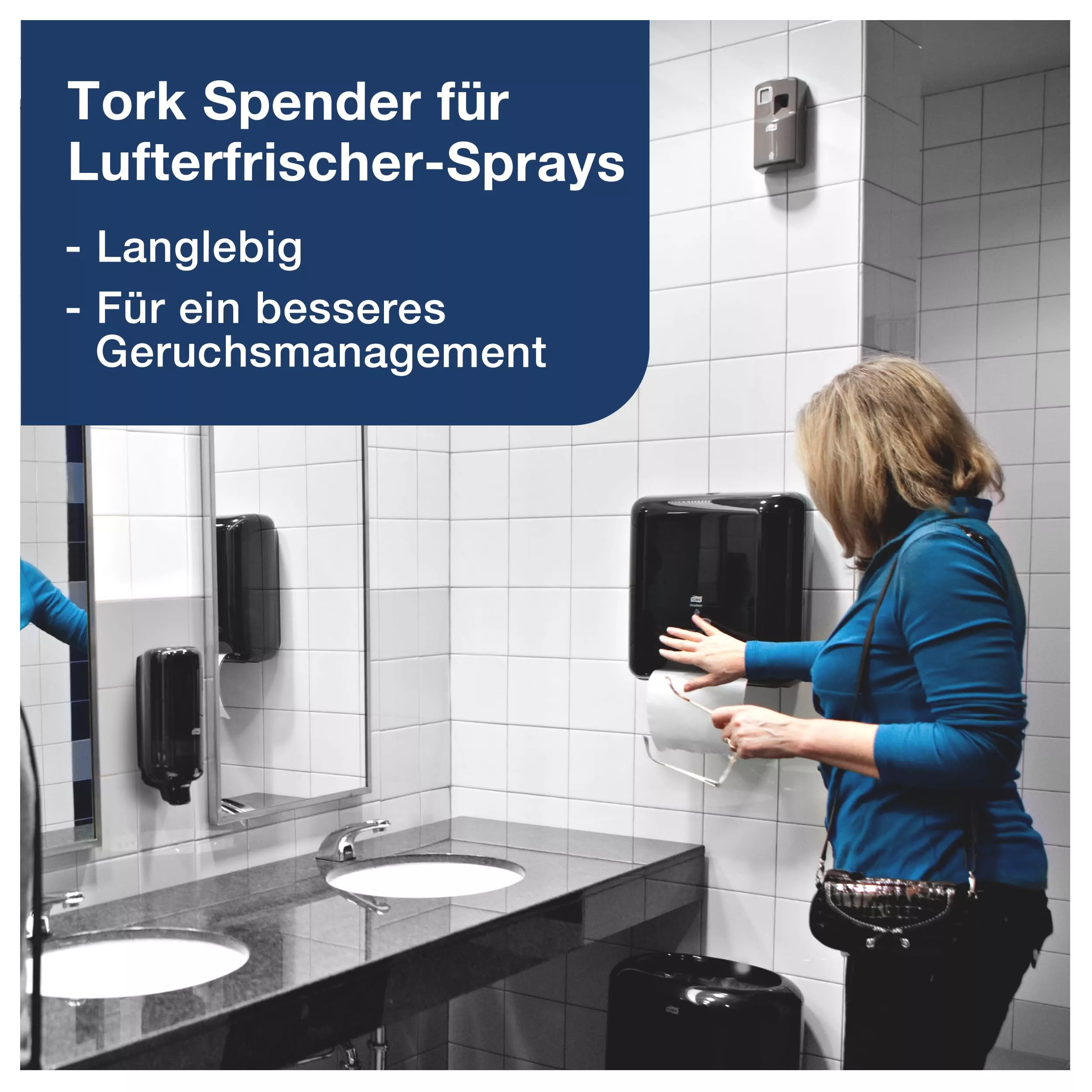 Tork Spender für Lufterfrischer Sprays Grau A1, Schnelle Nachfüllung, Elevation Linie, 256055