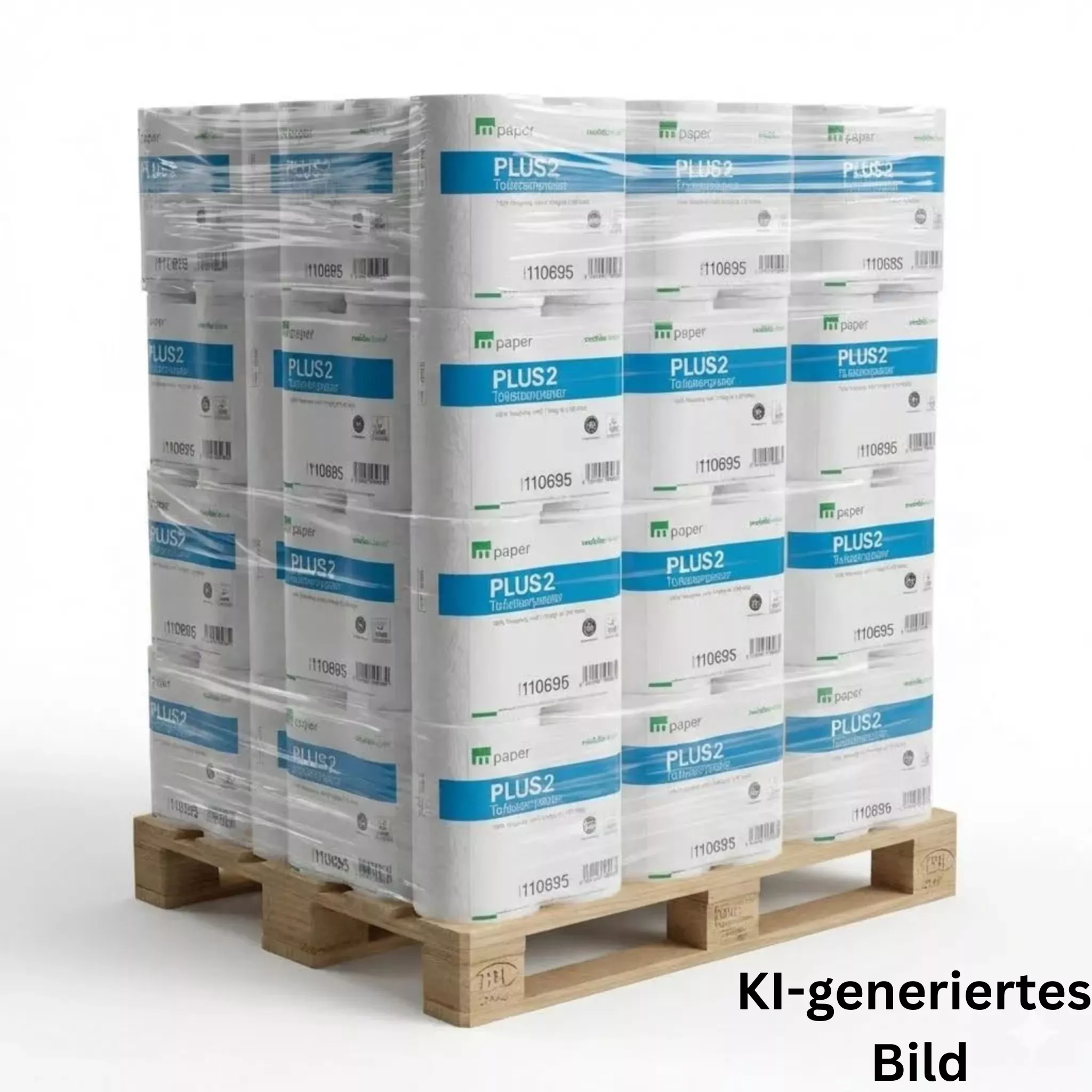 CleanClub Toilettenpapier – 1 Palette à 27 Packungen, 1728 Rollen à 250 Blatt 2-lagig