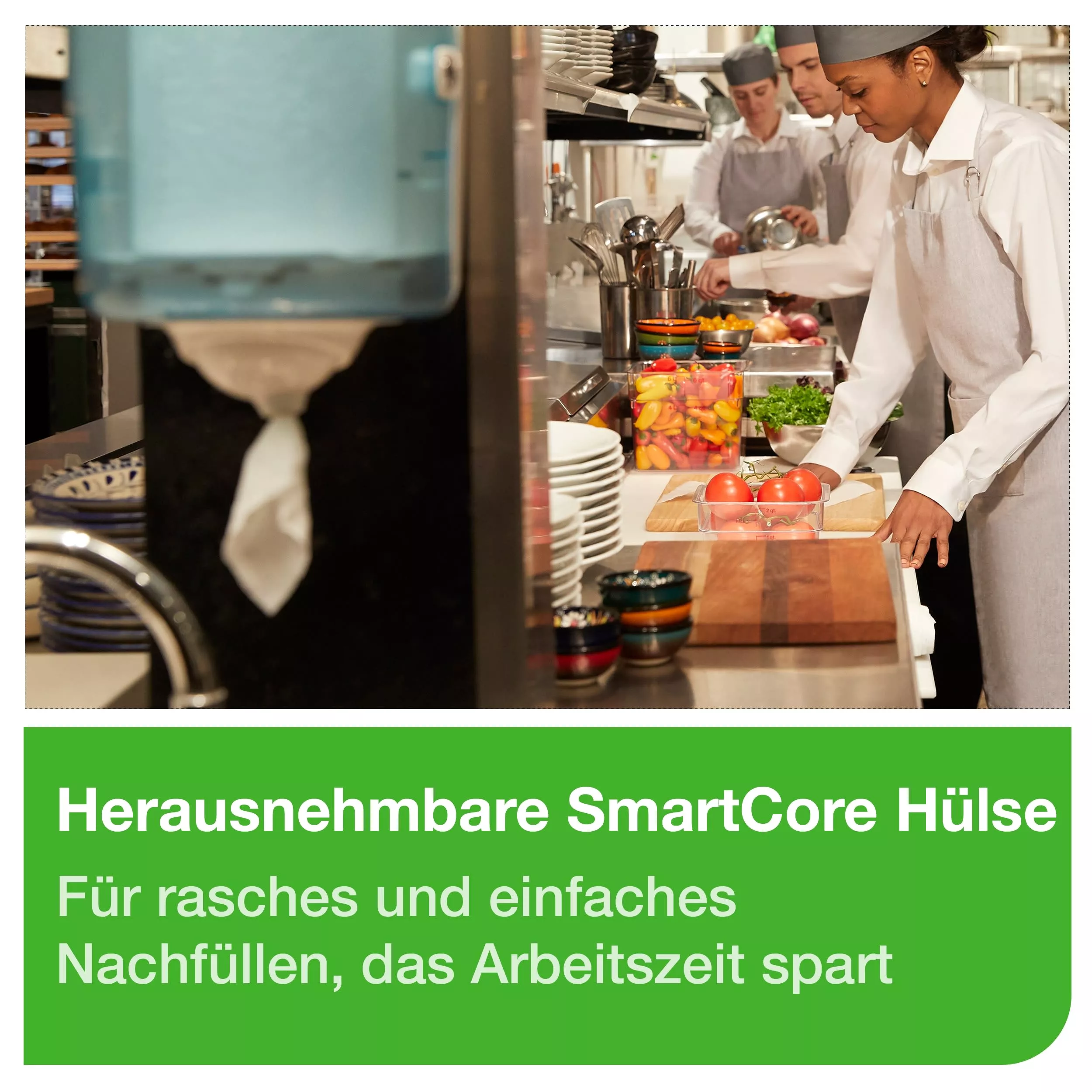 Tork Reflex™ Mini-Innenabrollungsspender Weiß und Türkis M3, Einzelblattentnahme, Performance Linie, 473167