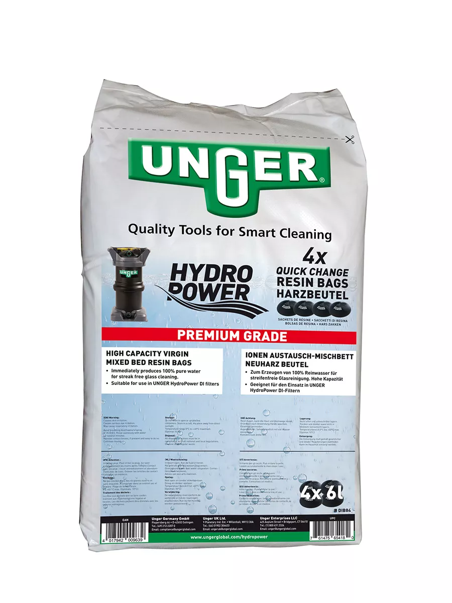 Unger HydroPower DI, 4x QuickChange Harzbeutel 6l im Beutel - DIB84