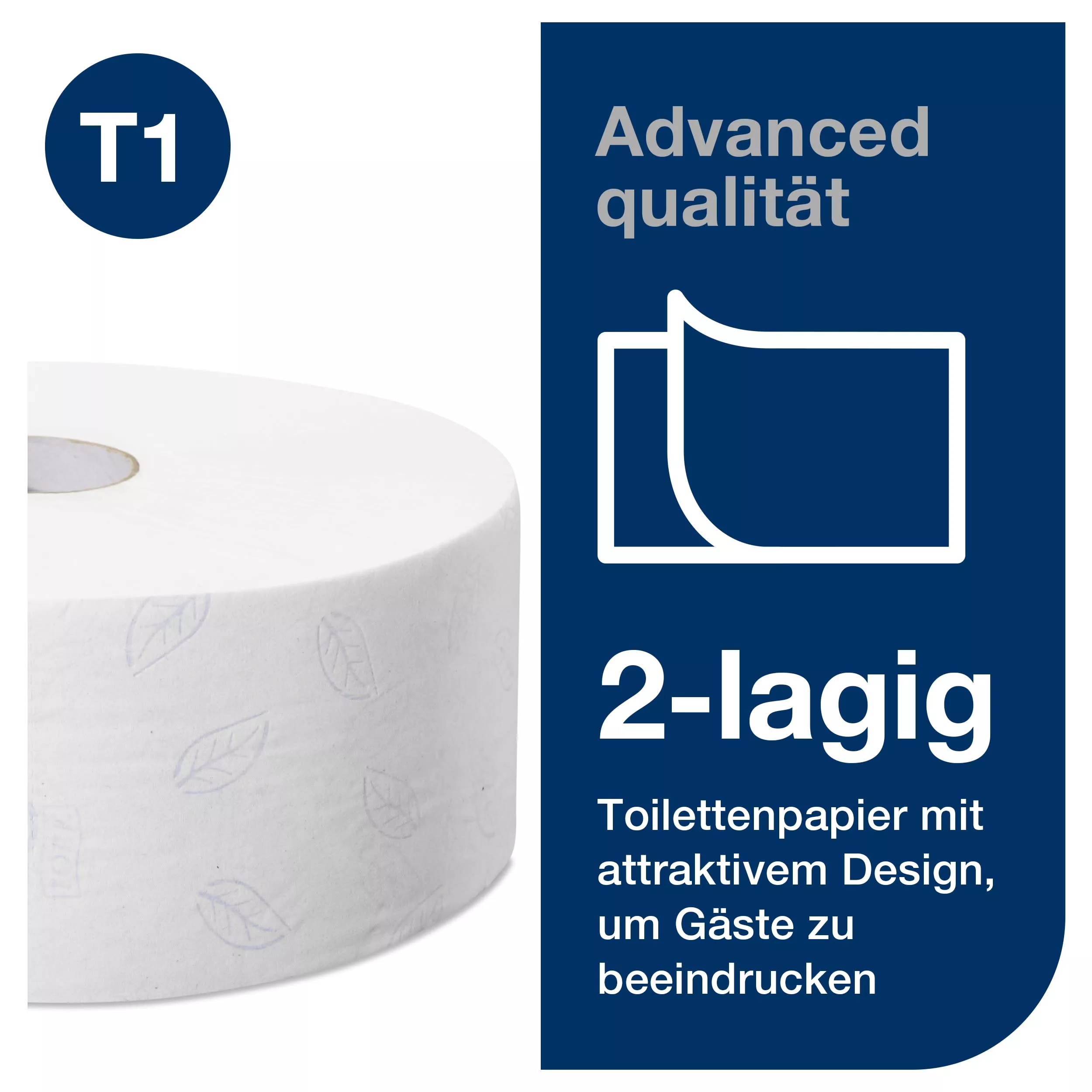 Tork Jumbo Toilettenpapier Weiß T1, Advanced, 2‑lagig, 6 × 1.800 Blatt, 120272