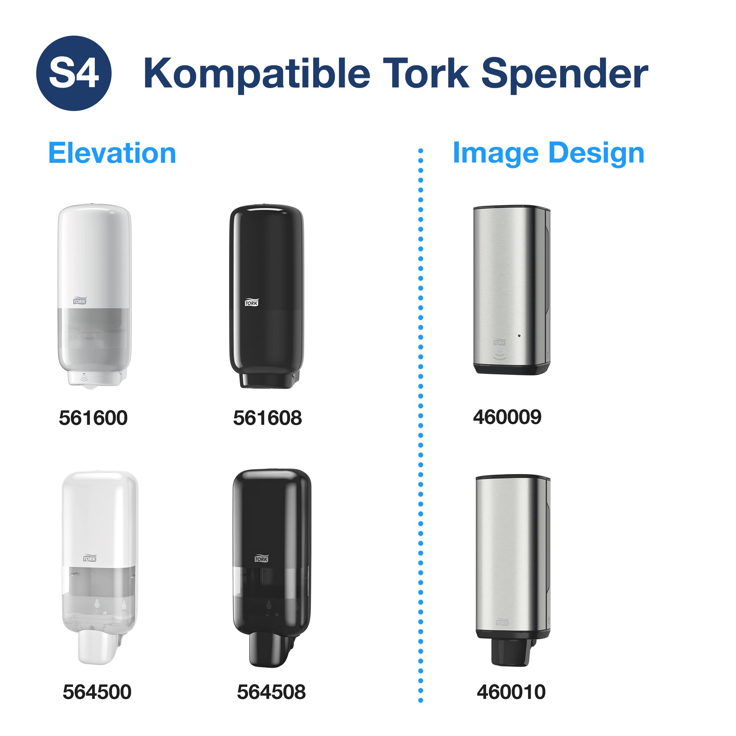 Tork Extra Händedesinfektionsgel S4, Desinfektionsmittel ohne klebrige Rückstände, 6 × 1.000 ml, 424205
