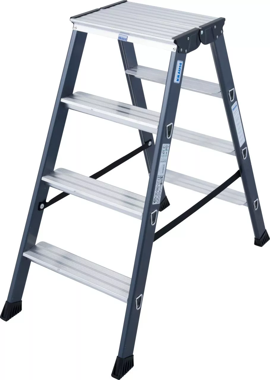 Krause „SEPRO D“ STUFEN-DOPPELLEITER ELOXIERT 2x4 STUFEN
