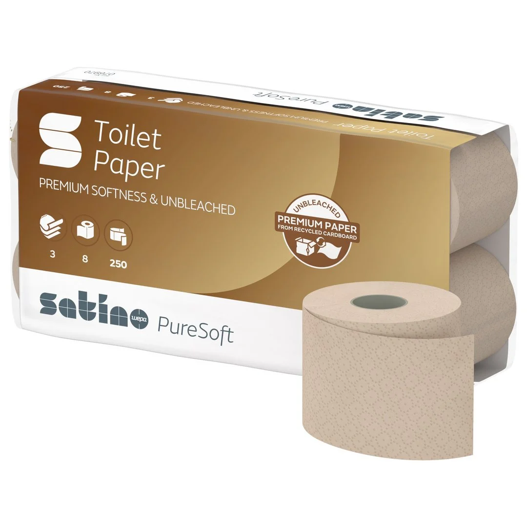 Wepa Satino PureSoft Toilettenpapier Waffelprägung (1 Packung = 64 Rollen à 250 Blatt)