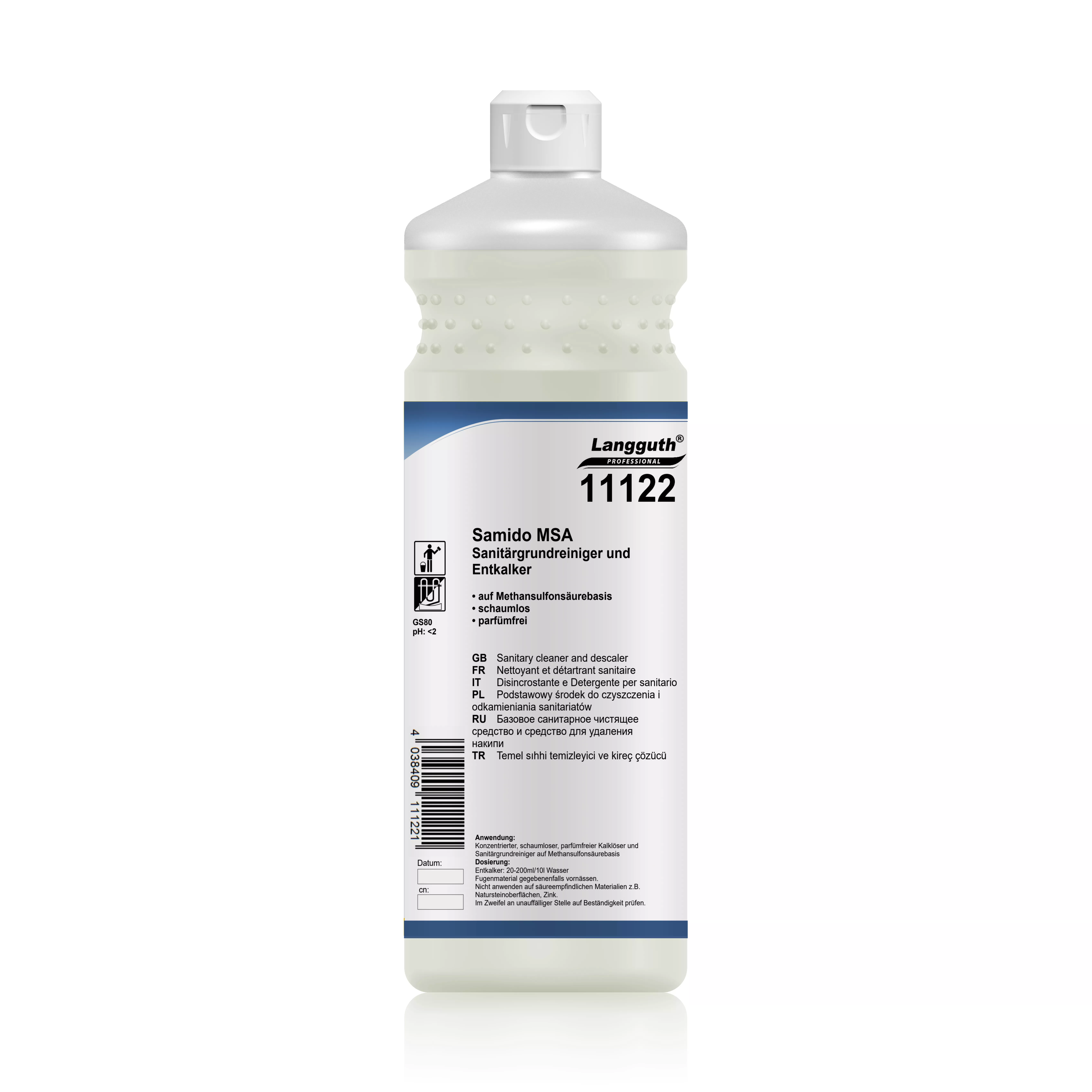 Langguth Samido MSA SR40 Sanitärreiniger / Entkalker – 1L Flasche