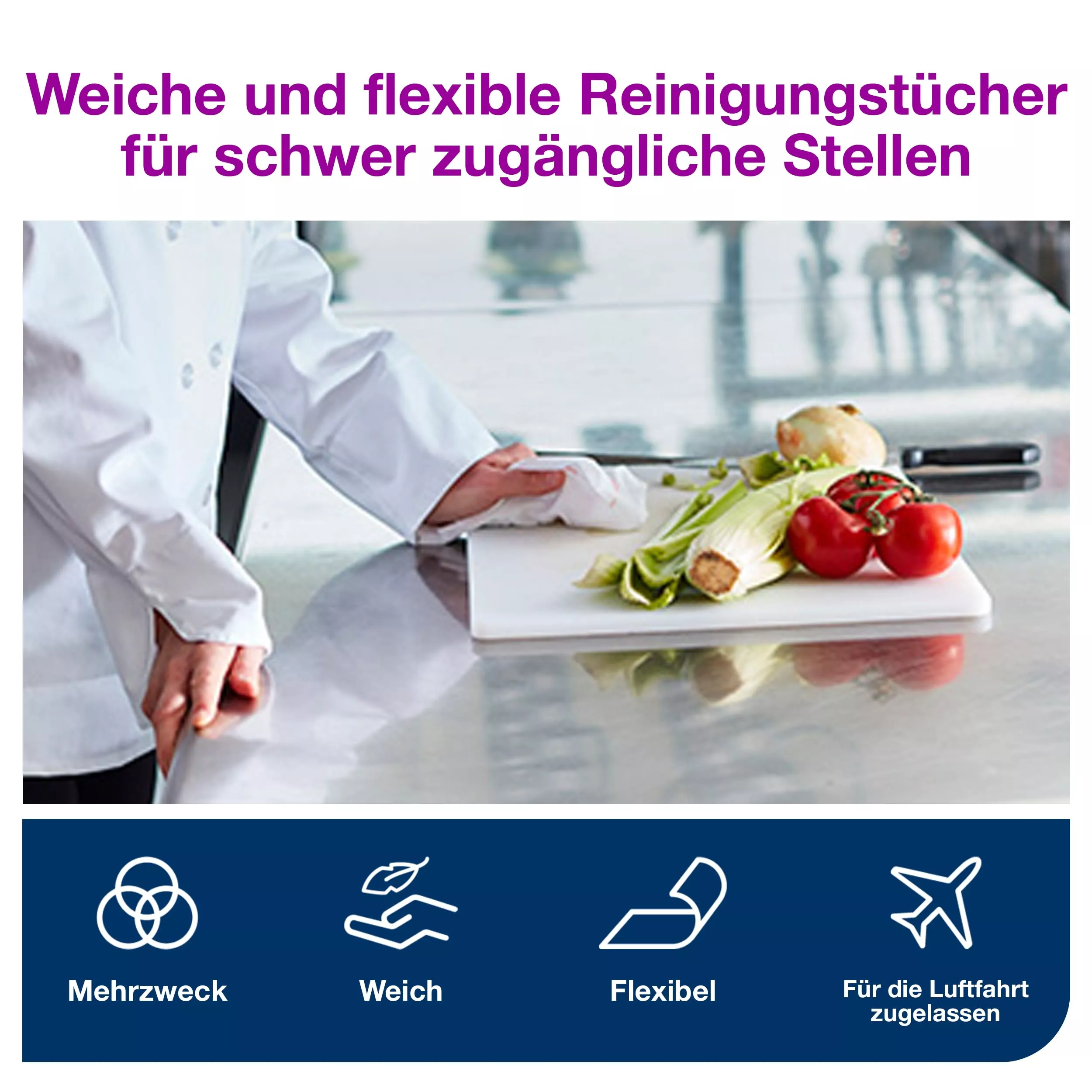 Tork Reinigungstücher Weiß W8, Weich und Flexibel, 8 × 55 Tücher, 510150