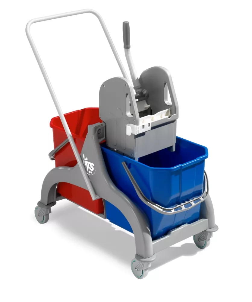 TTS Doppelfahreimer NICK 2×15 L grau mit Deichsel